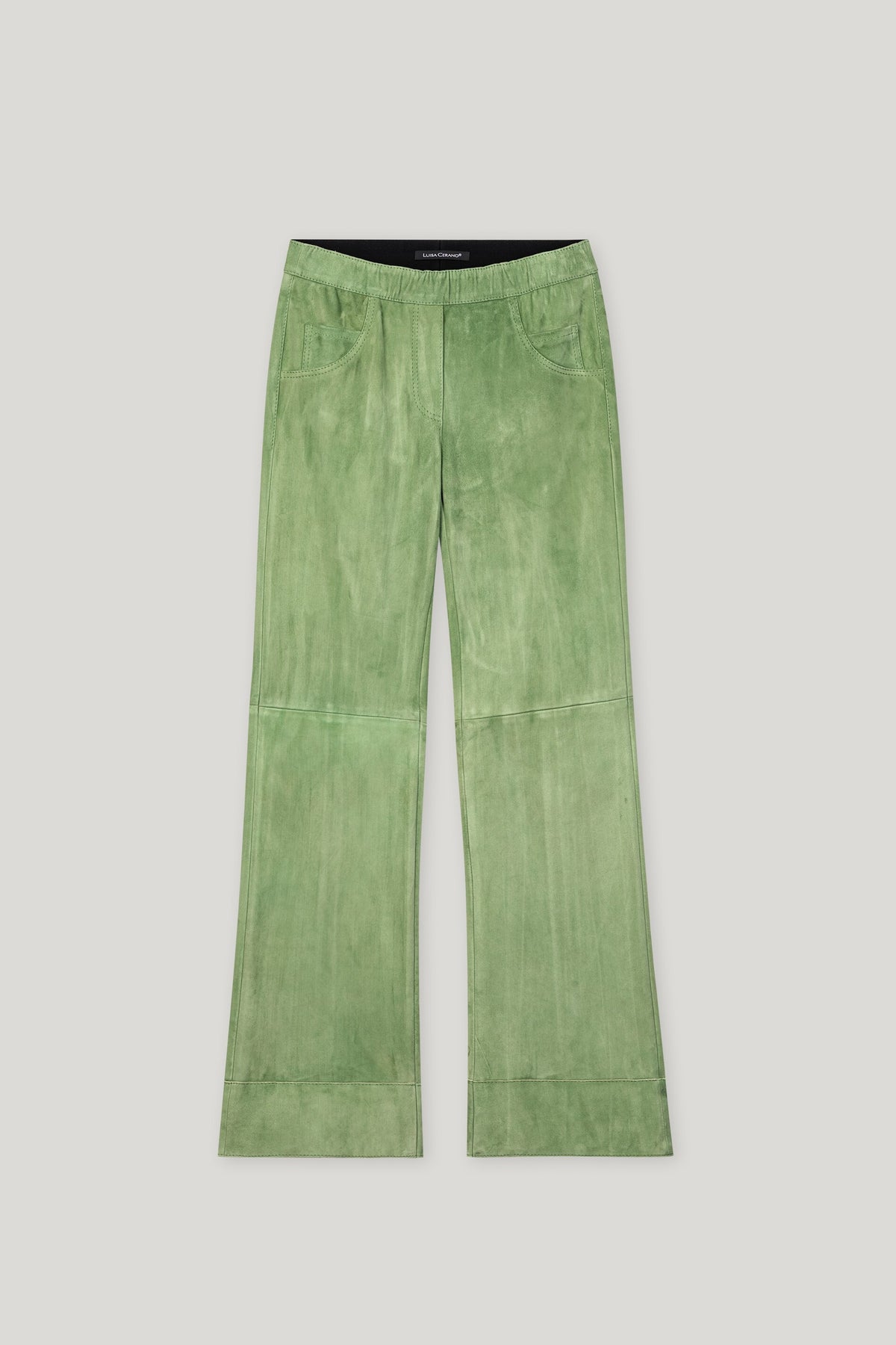 Babyflare aus Veloursleder - easy green - Standard | Artikel Front