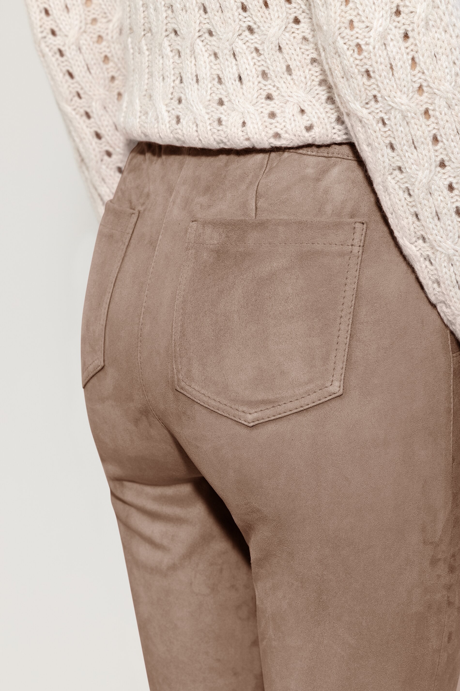 Veloursleder-Babyflare-Pants - mushroom - Standard | Model Detail