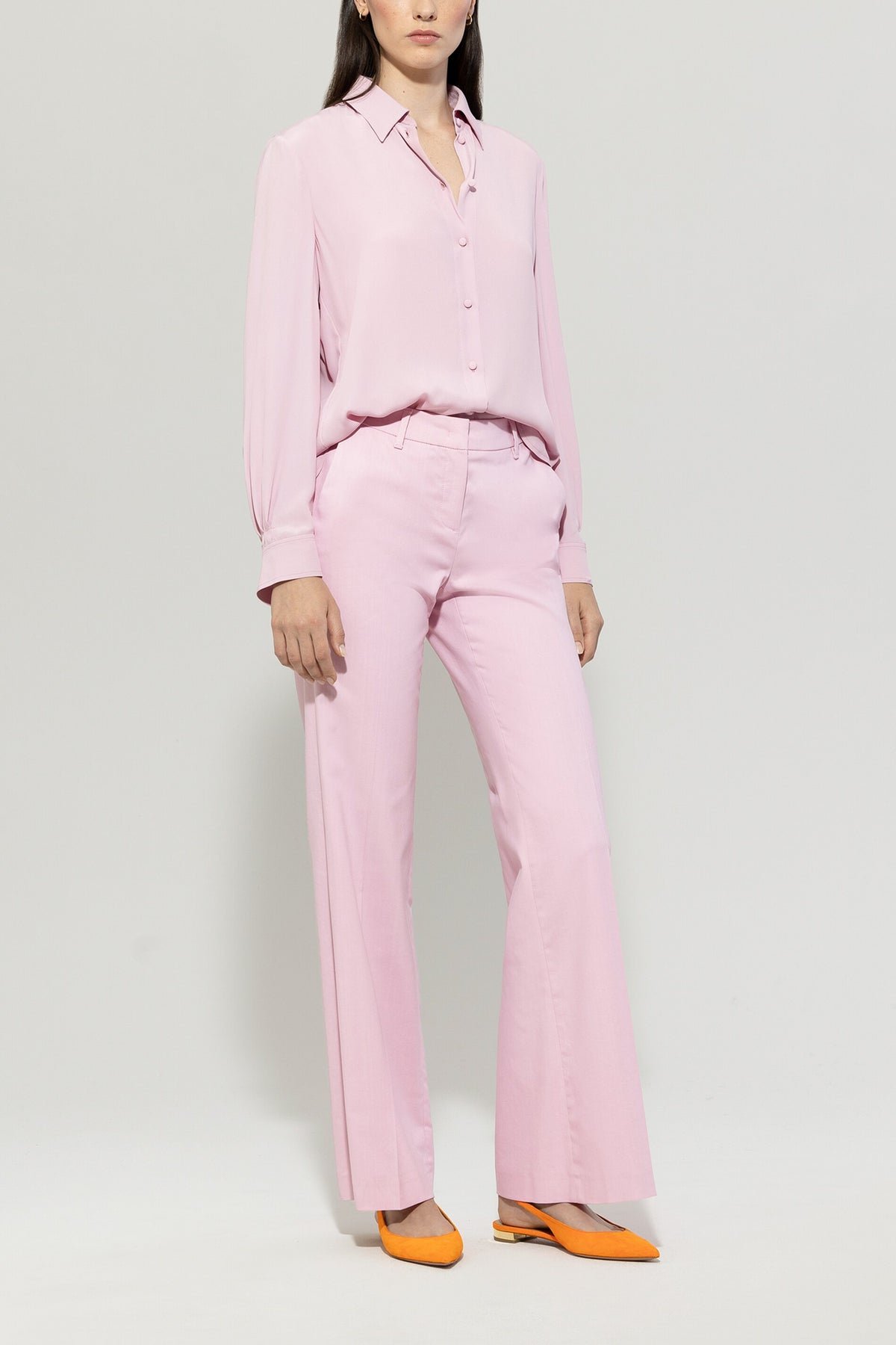 Twill-Bootleg-Pants - fresh rose - Standard | Model Front