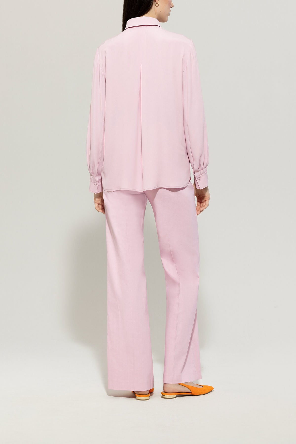 Twill-Bootleg-Pants - fresh rose - Standard | Model Rück