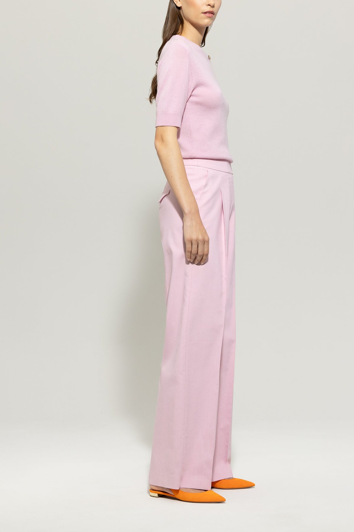 Twill-Wideleg-Pants - fresh rose - Standard | Model Seite