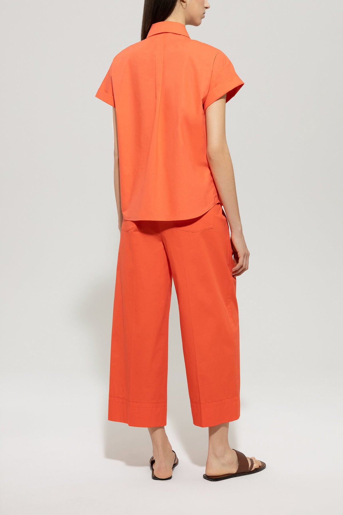 Gabardine-Wideleg-Pants - hibiscus - Standard | Model Rück