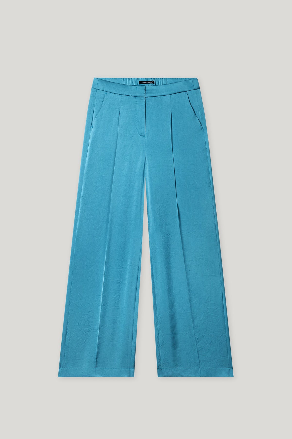 Wideleg-Pants mit Bundfalte - turquoise - Standard | Artikel Front