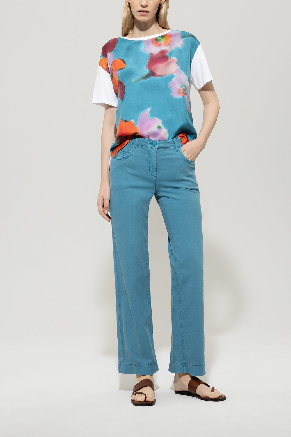 Wideleg denim - turquoise - short version