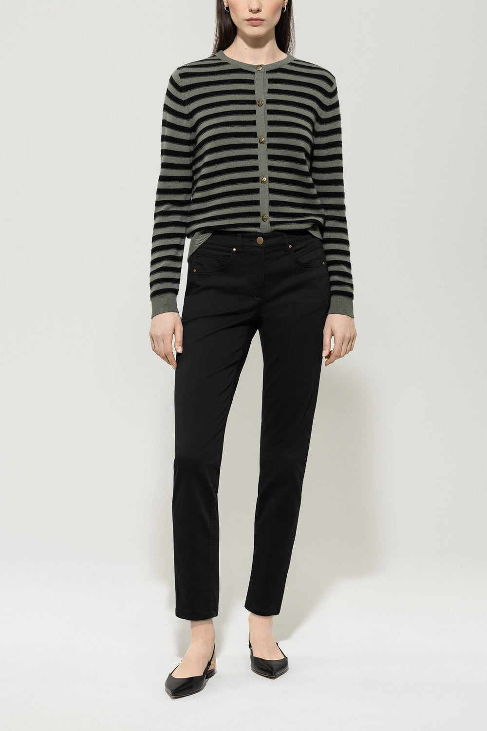 High-stretch color denim - deep black - Standard