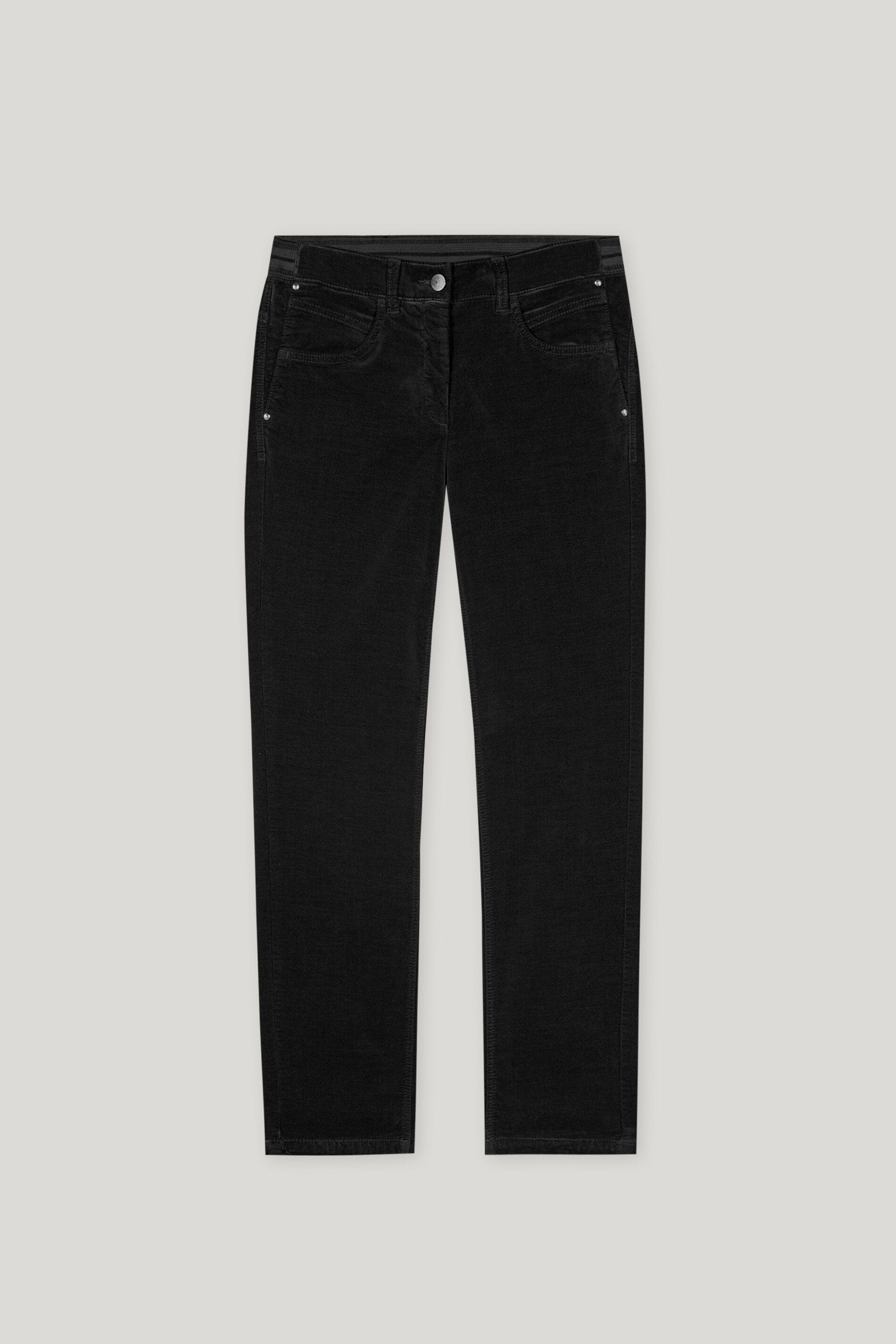 Skinny-Velvet-Pants - deep black - Standard | Artikel Front