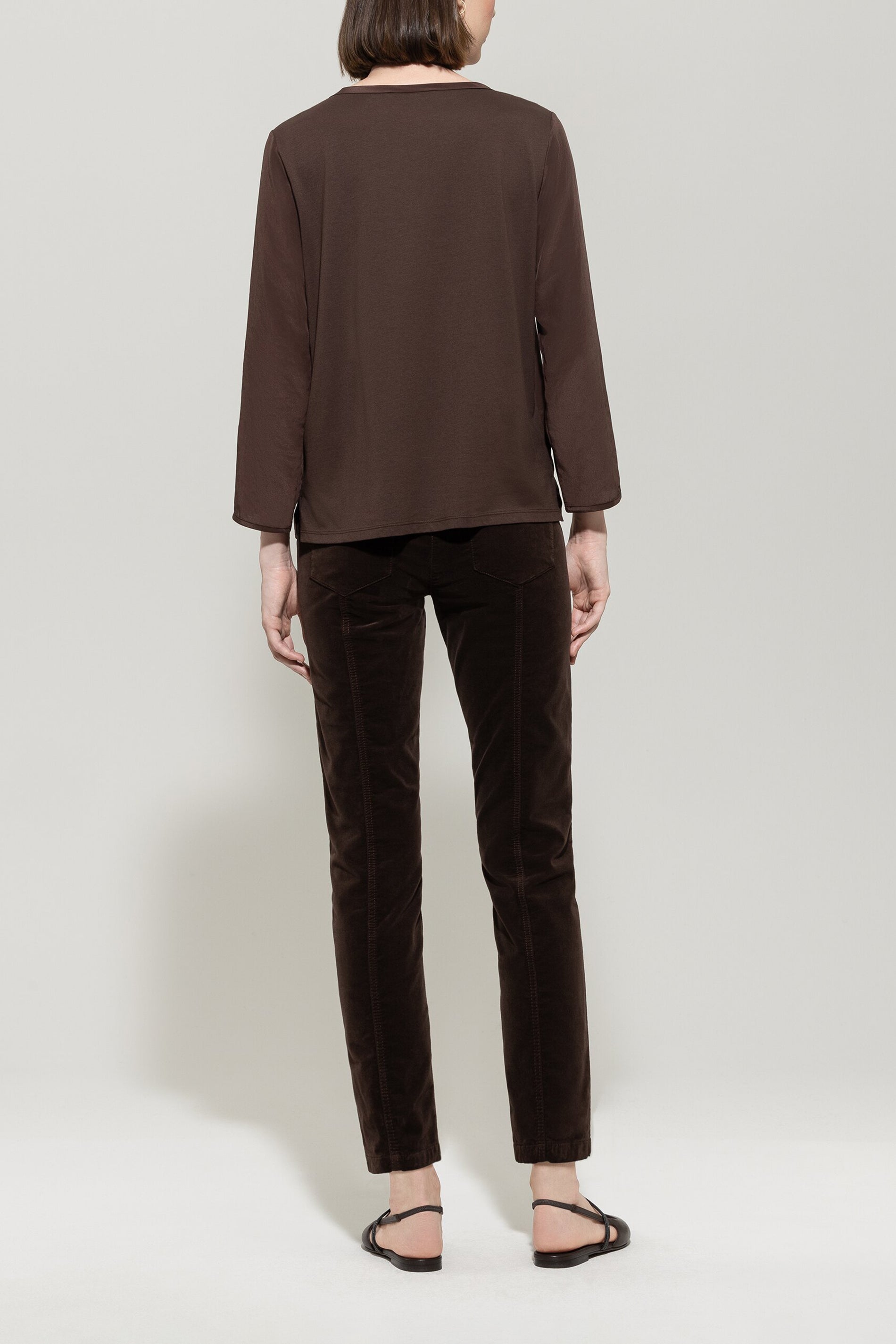 Skinny-Velvet-Pants - espresso - Standard | Model Rück