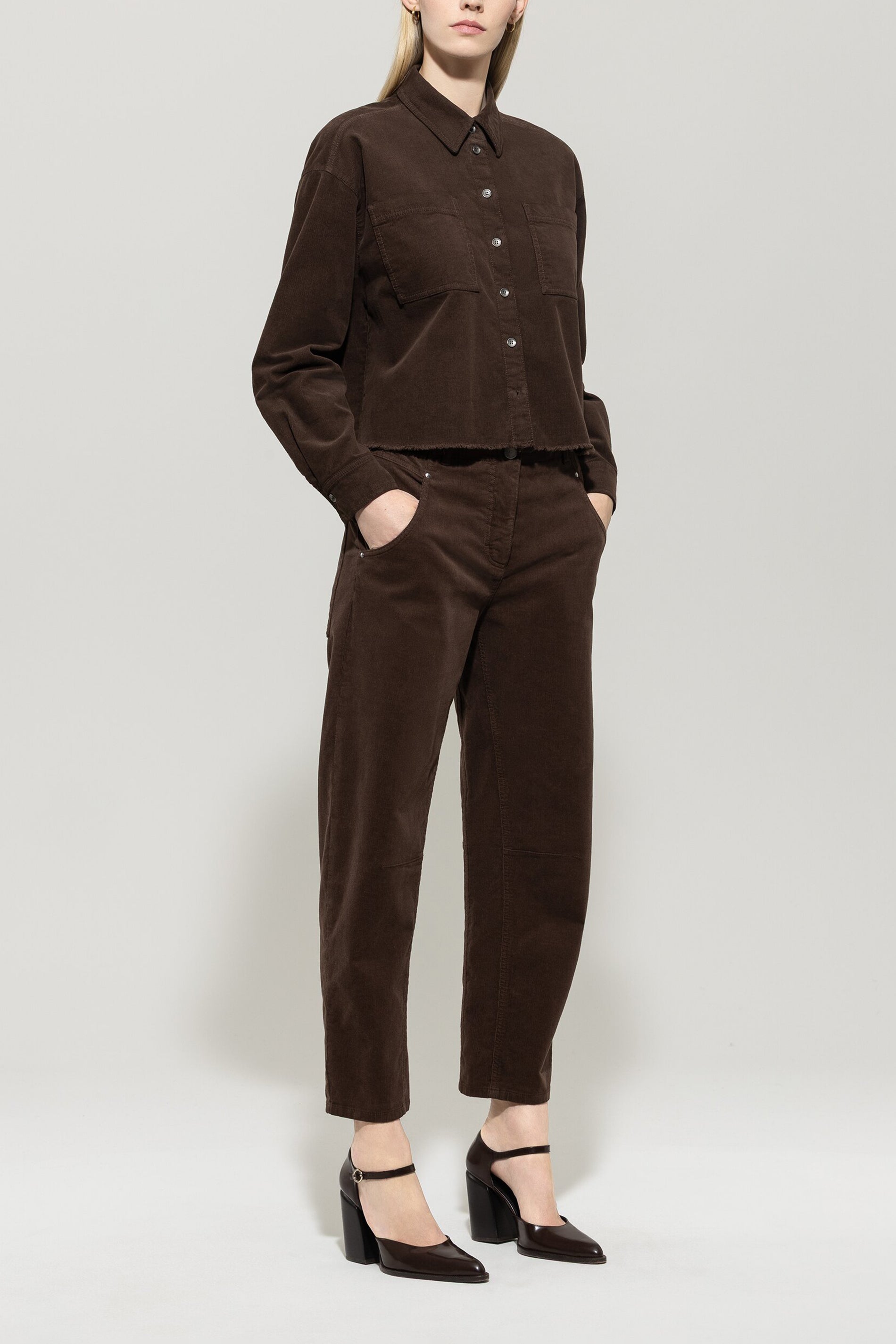 Loosefit-Cord-Pants - espresso - Standard | Model Front