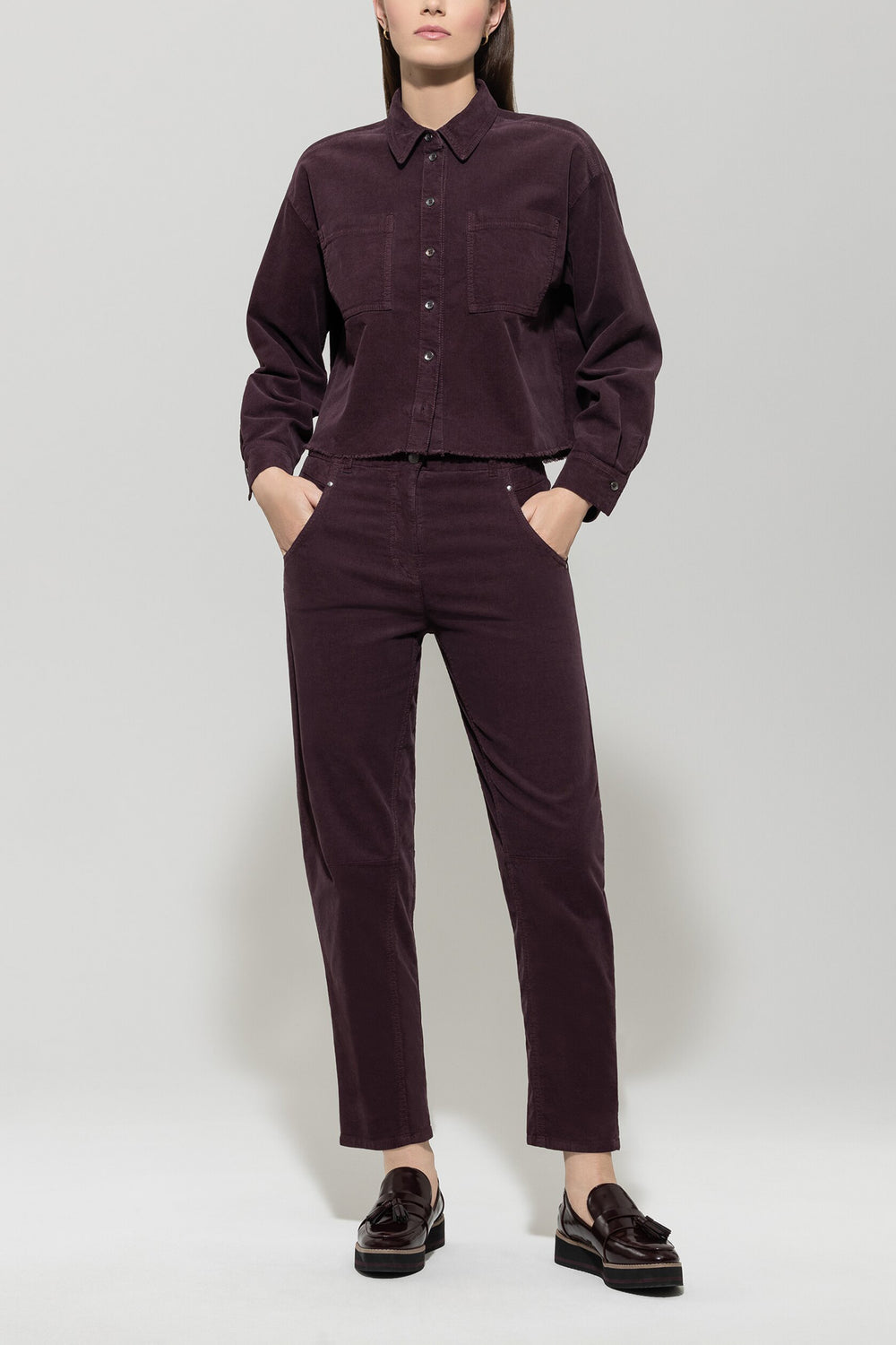 Loosefit-Cord-Pants - bourgogne - Standard