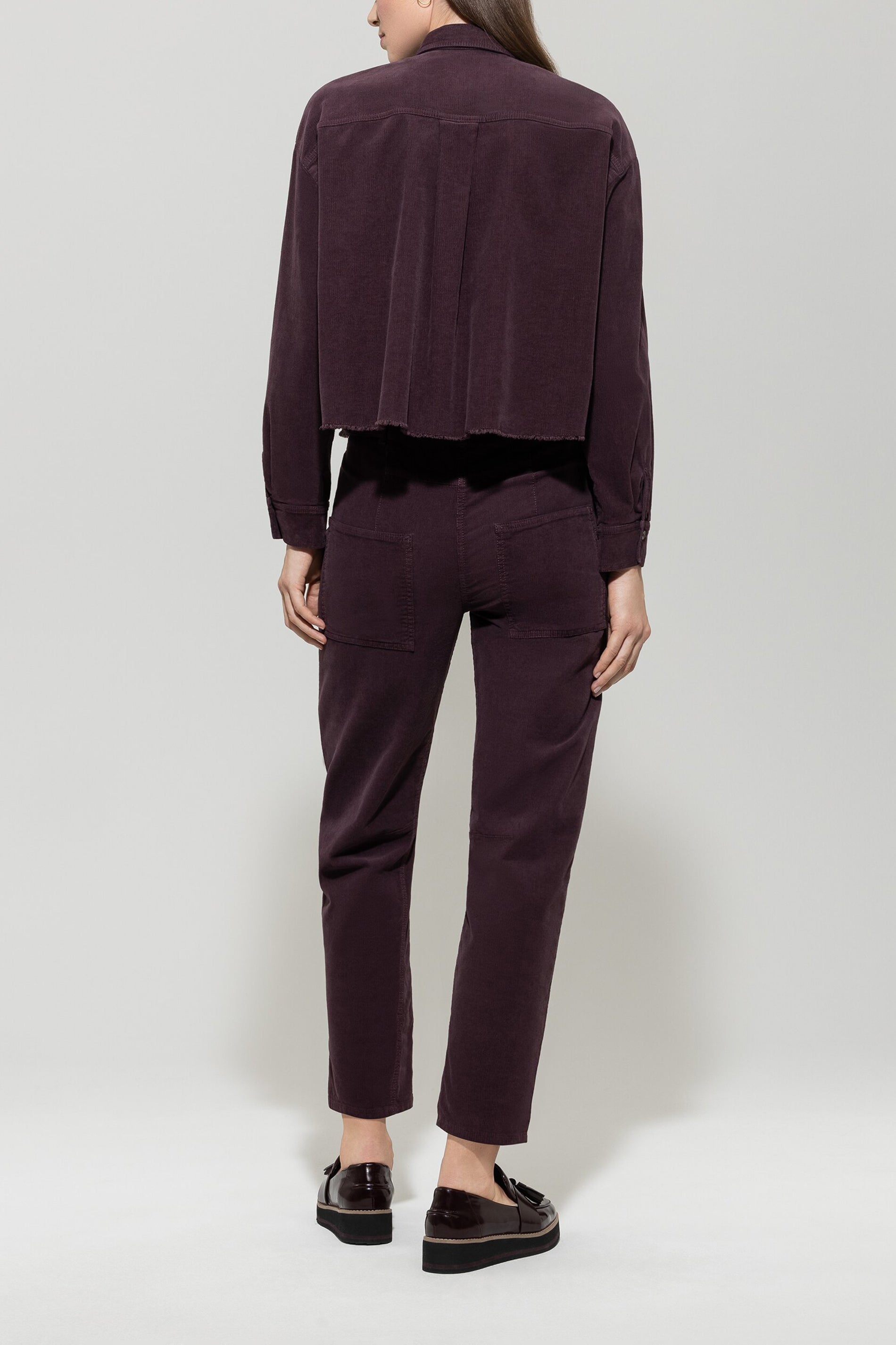 Loosefit-Cord-Pants - burgundy - Standard | Model Rück