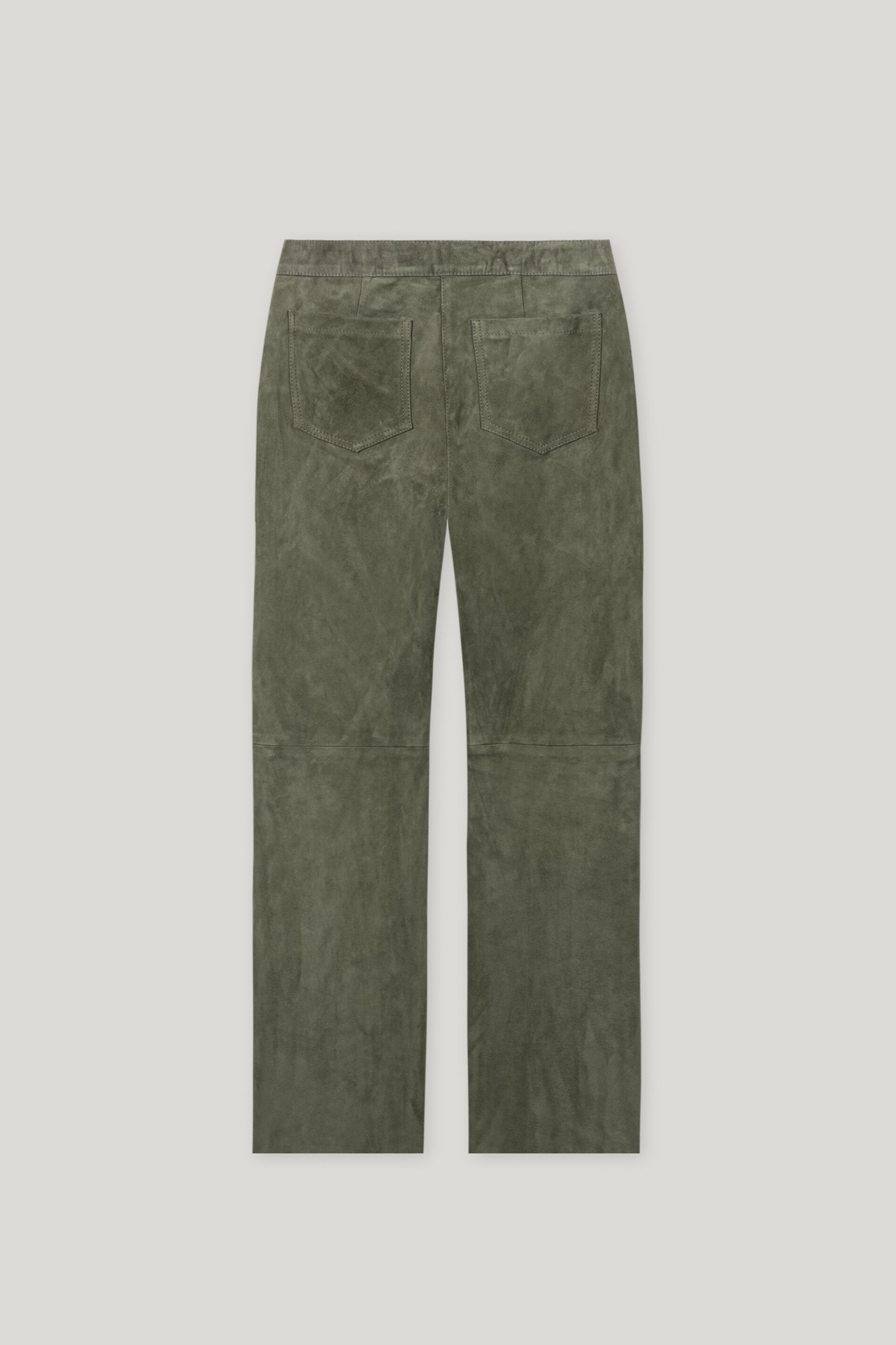 Veloursleder-Babyflare-Pants - cool khaki - Standard | Artikel Rück