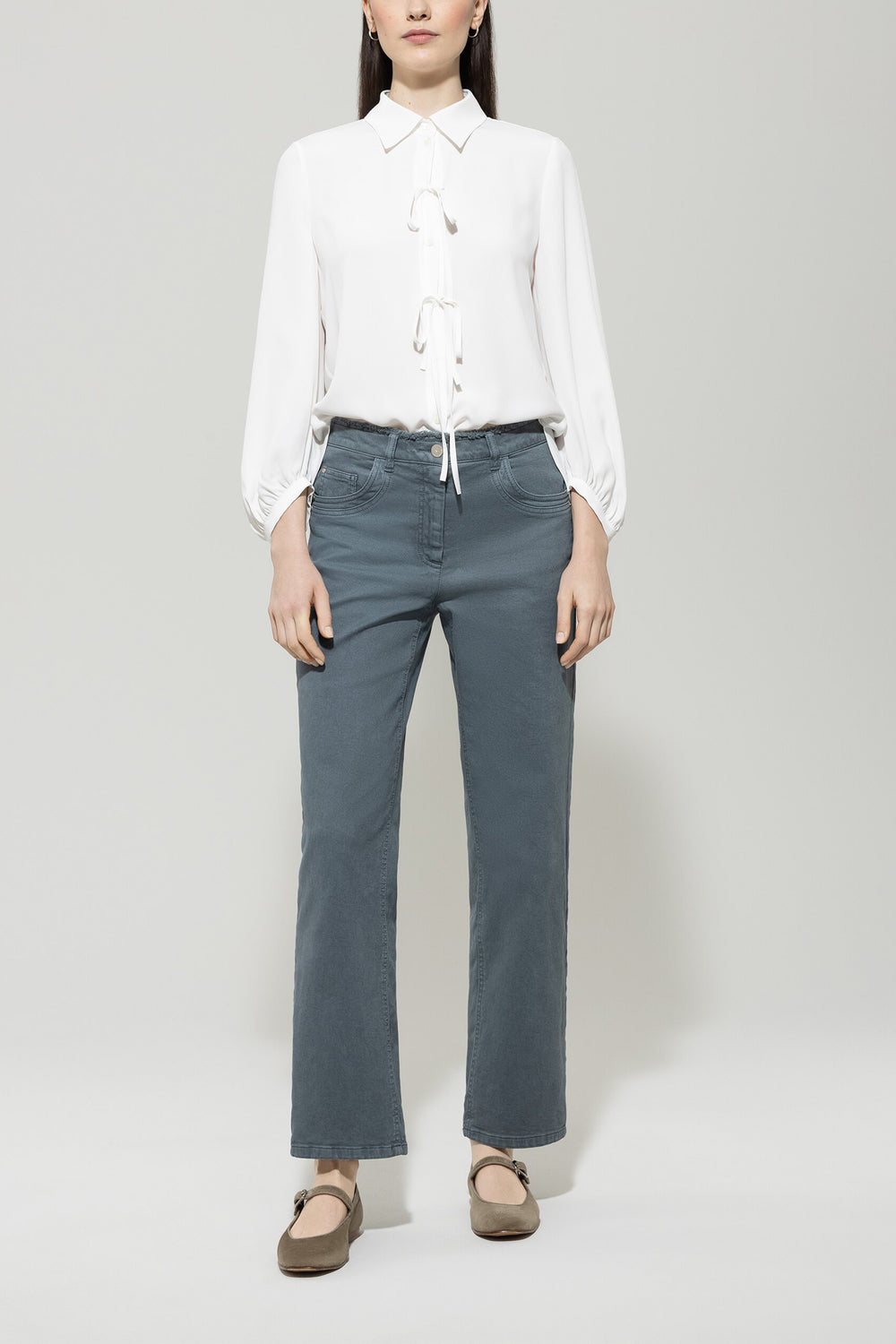 Authentic straight-leg denim - grayish blue - Standard