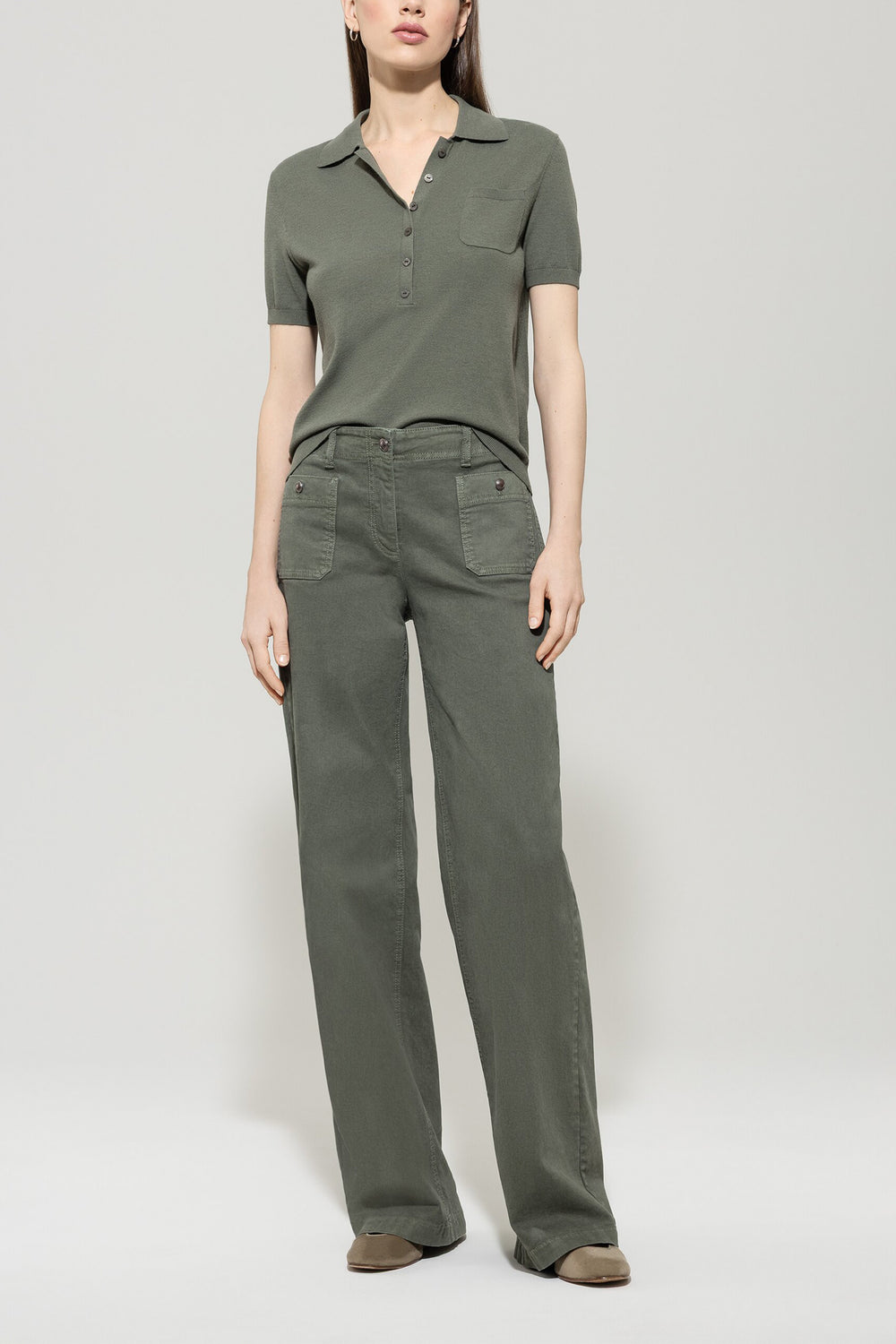 Denim large authentique - cool kaki - version longue