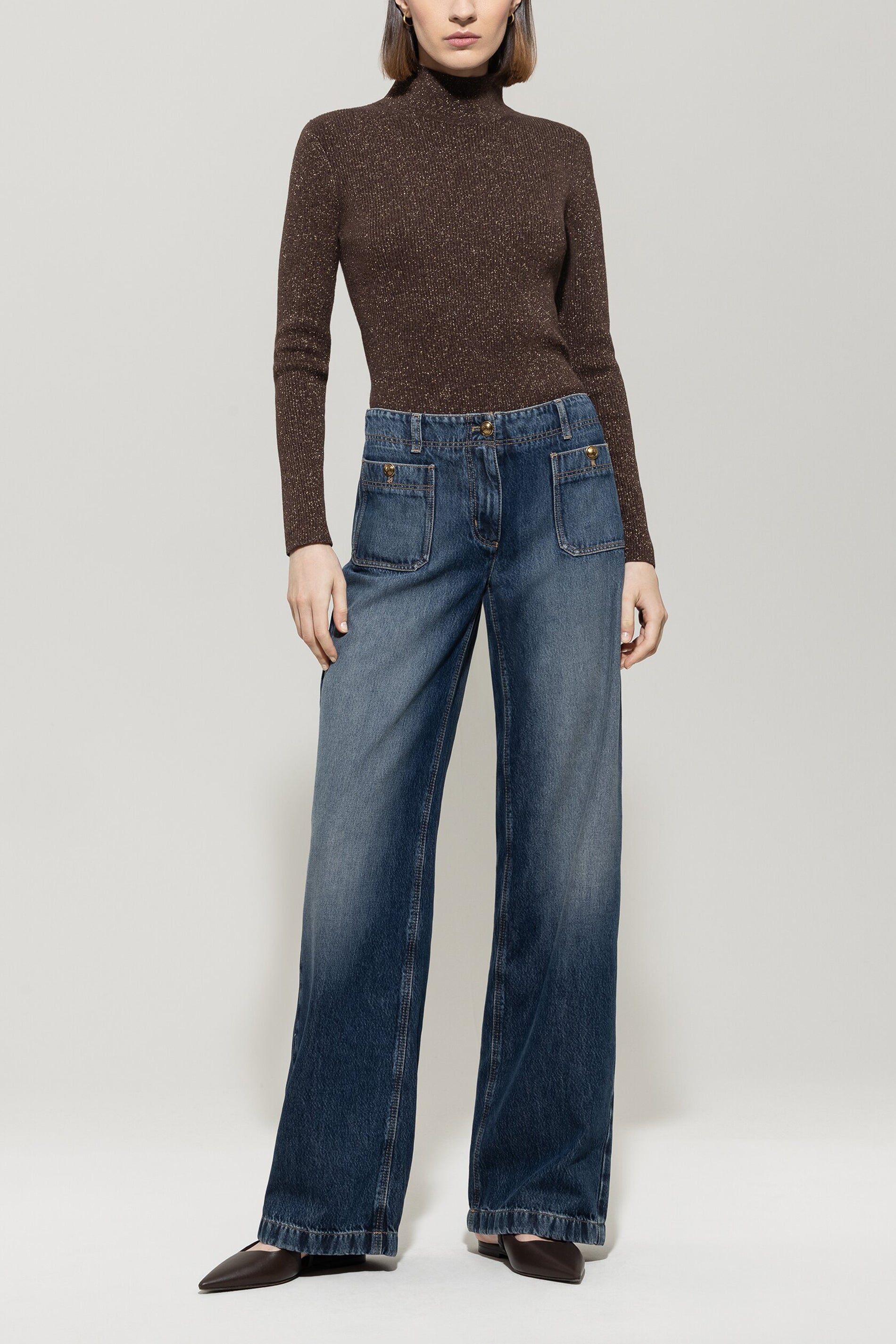 Wideleg-Tencel-Denim - denim blue - Standard | Model Front