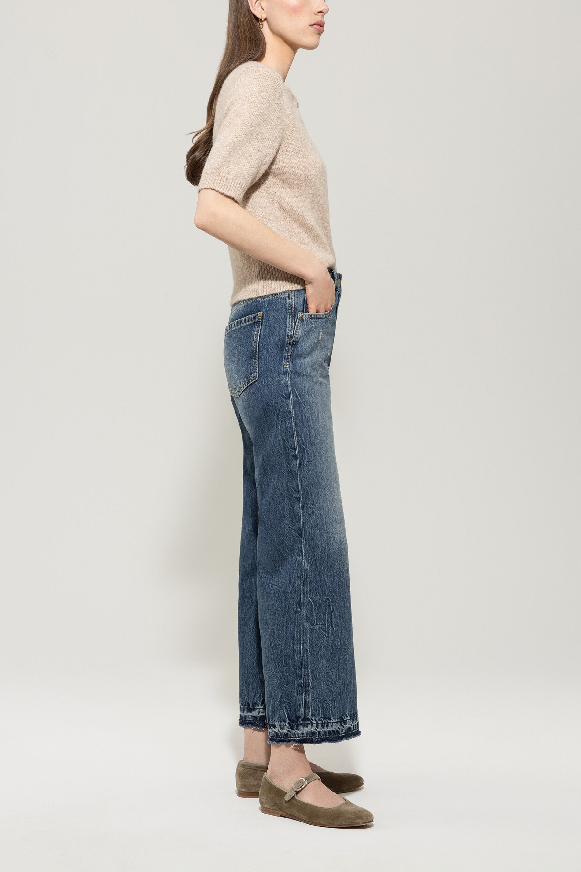 Wideleg-Tencel-Denim - denim blue - Standard | Model Seite