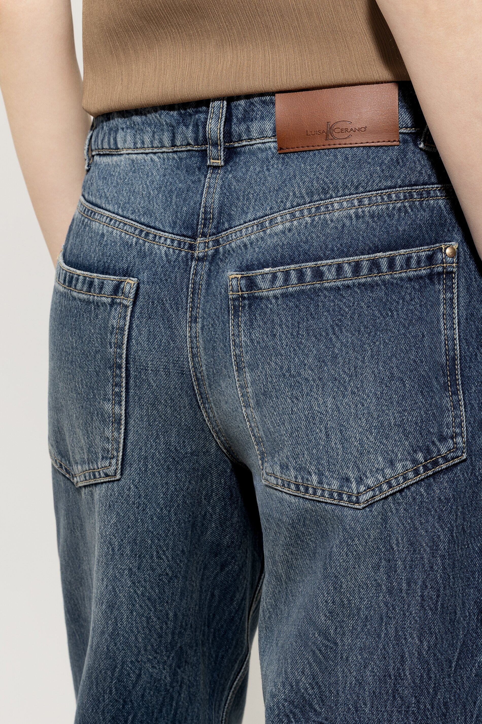 Wideleg-Tencel-Denim - denim blue - lange Version | Model Detail