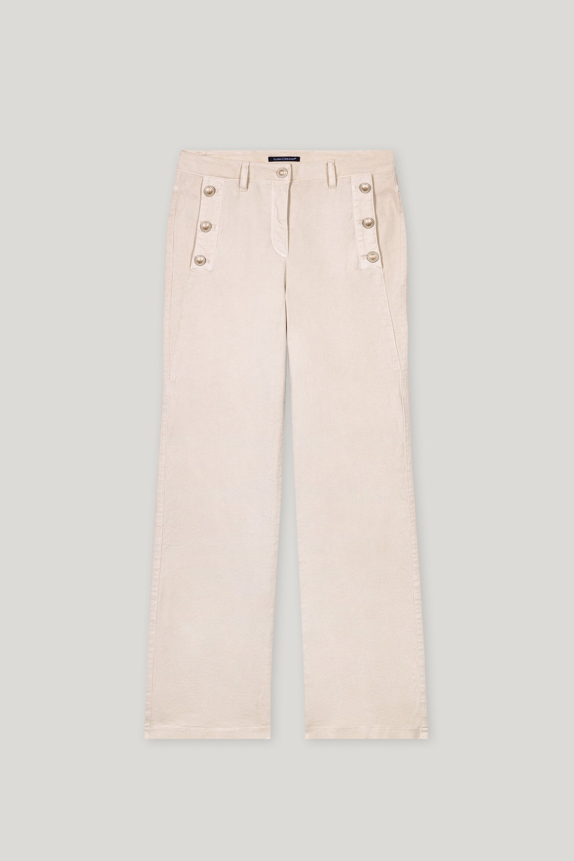 Flared-Twill-Denim - silky cream - Standard | Artikel Front