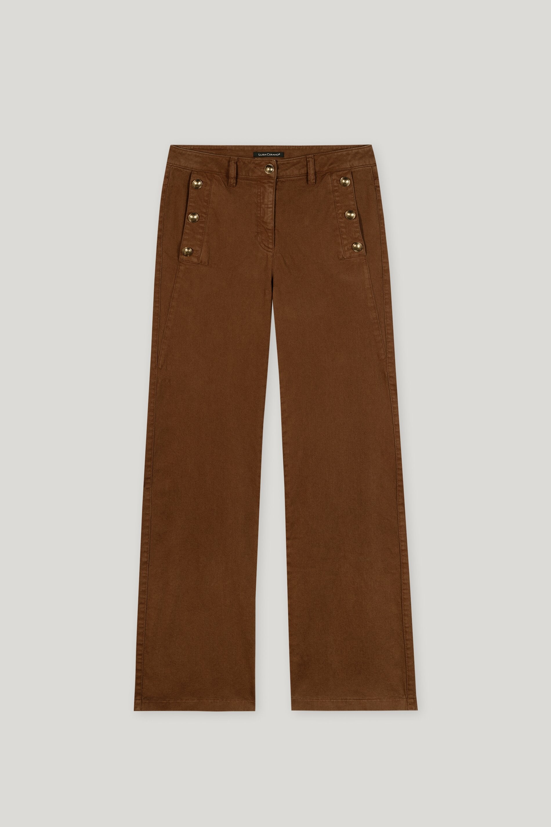Flared-Twill-Denim - walnut - Standard | Artikel Front