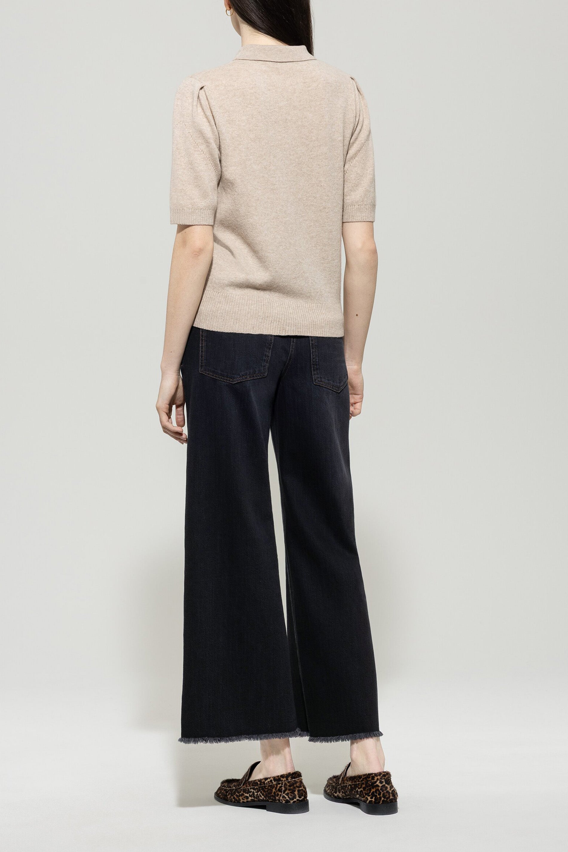 Wideleg-Black-Denim - deep black - Standard | Model Rück