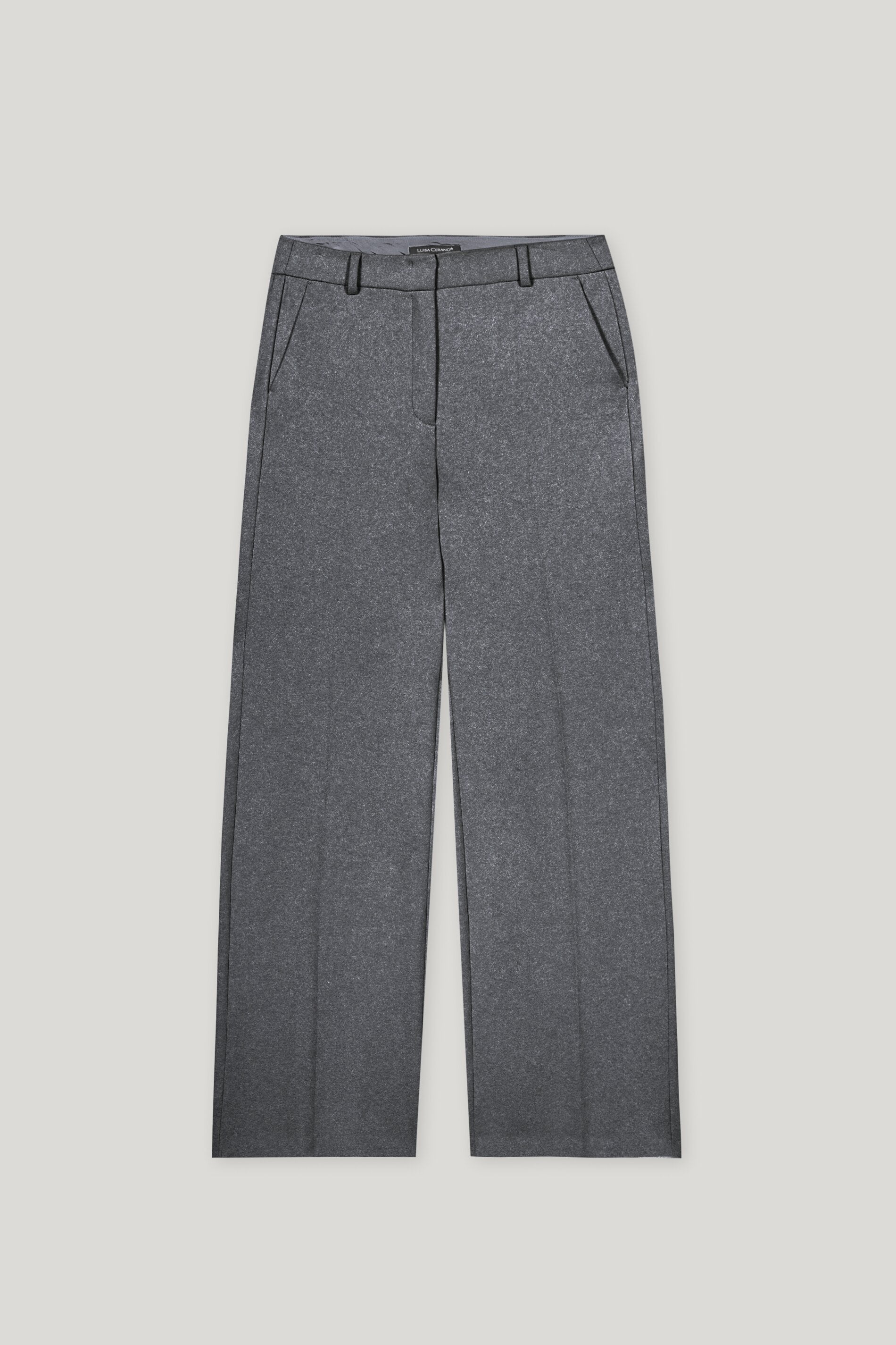 Flanell-Wideleg-Pants - dark grey melange - Standard | Artikel Front