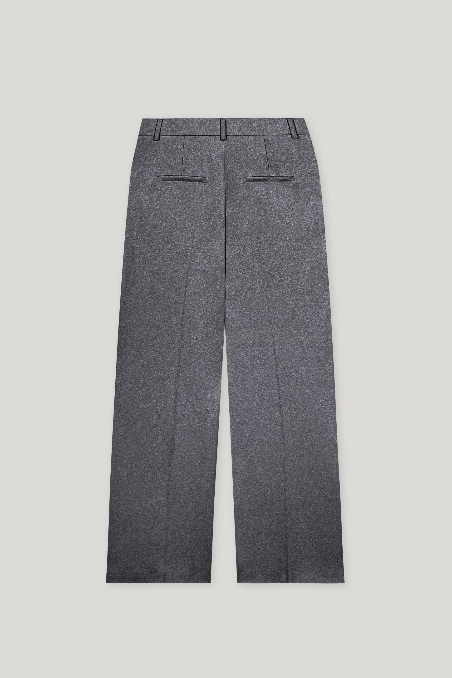 Flanell-Wideleg-Pants - dark grey melange - Standard | Artikel Rück