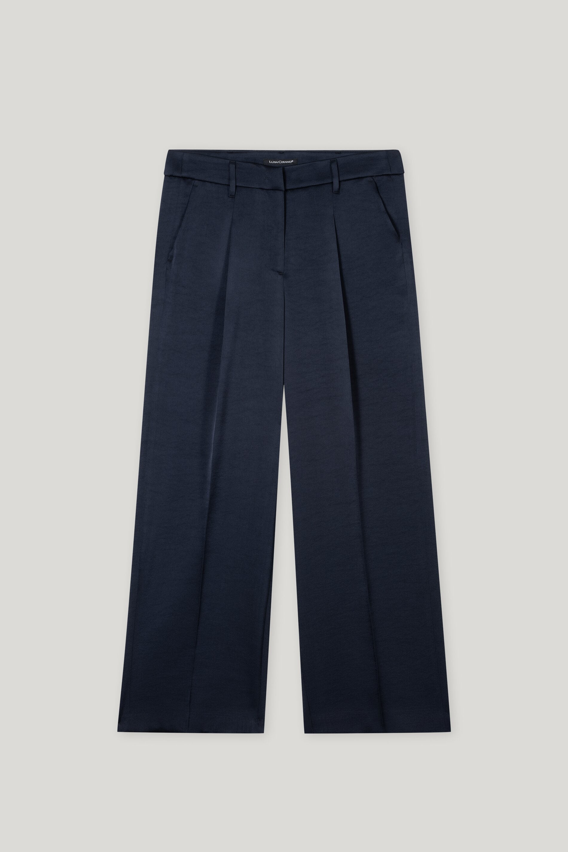 Satin-Wideleg-Pants - dark blue - Standard | Artikel Front