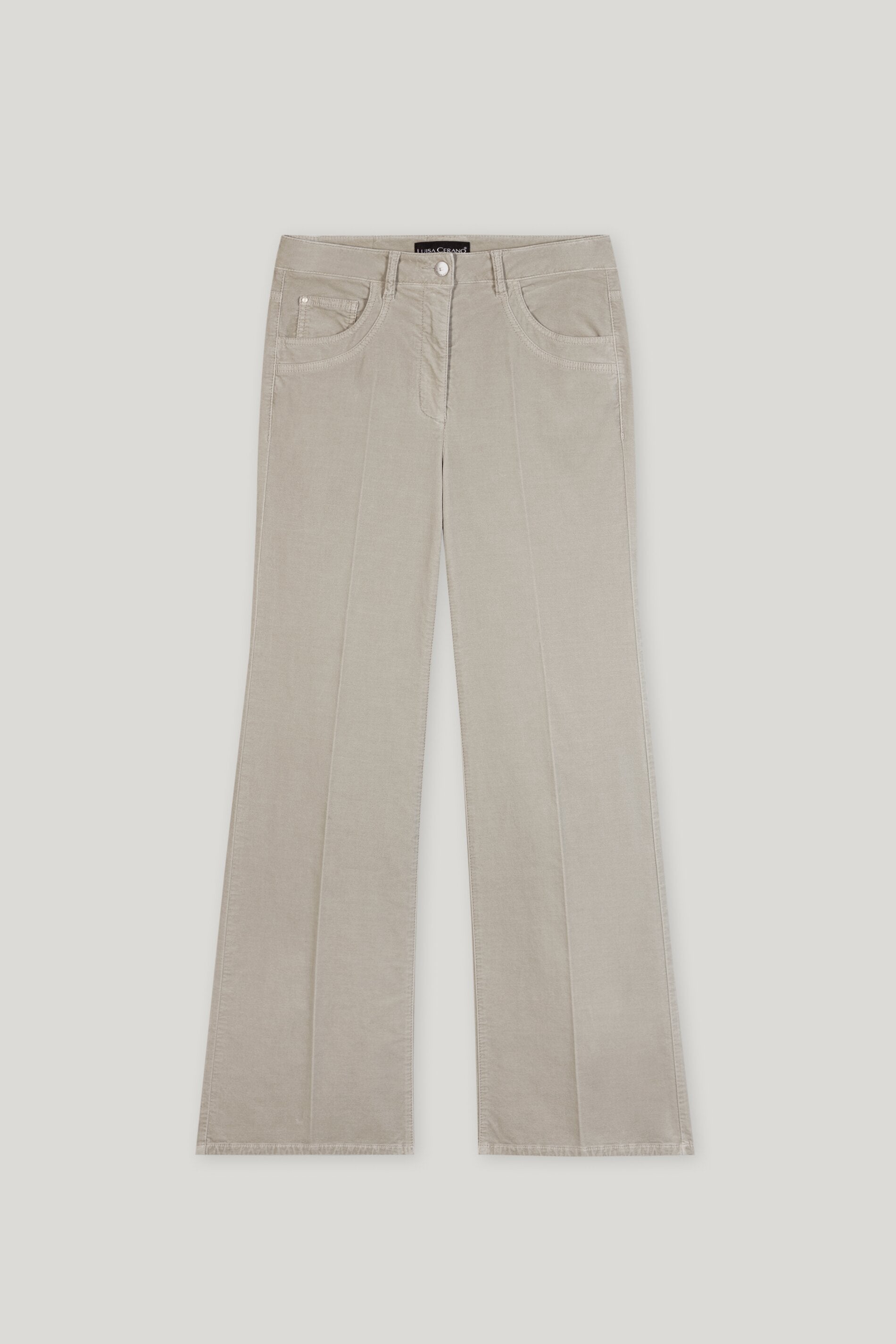 Bootcut-Samt-Pants - oyster - Standard | Artikel Front