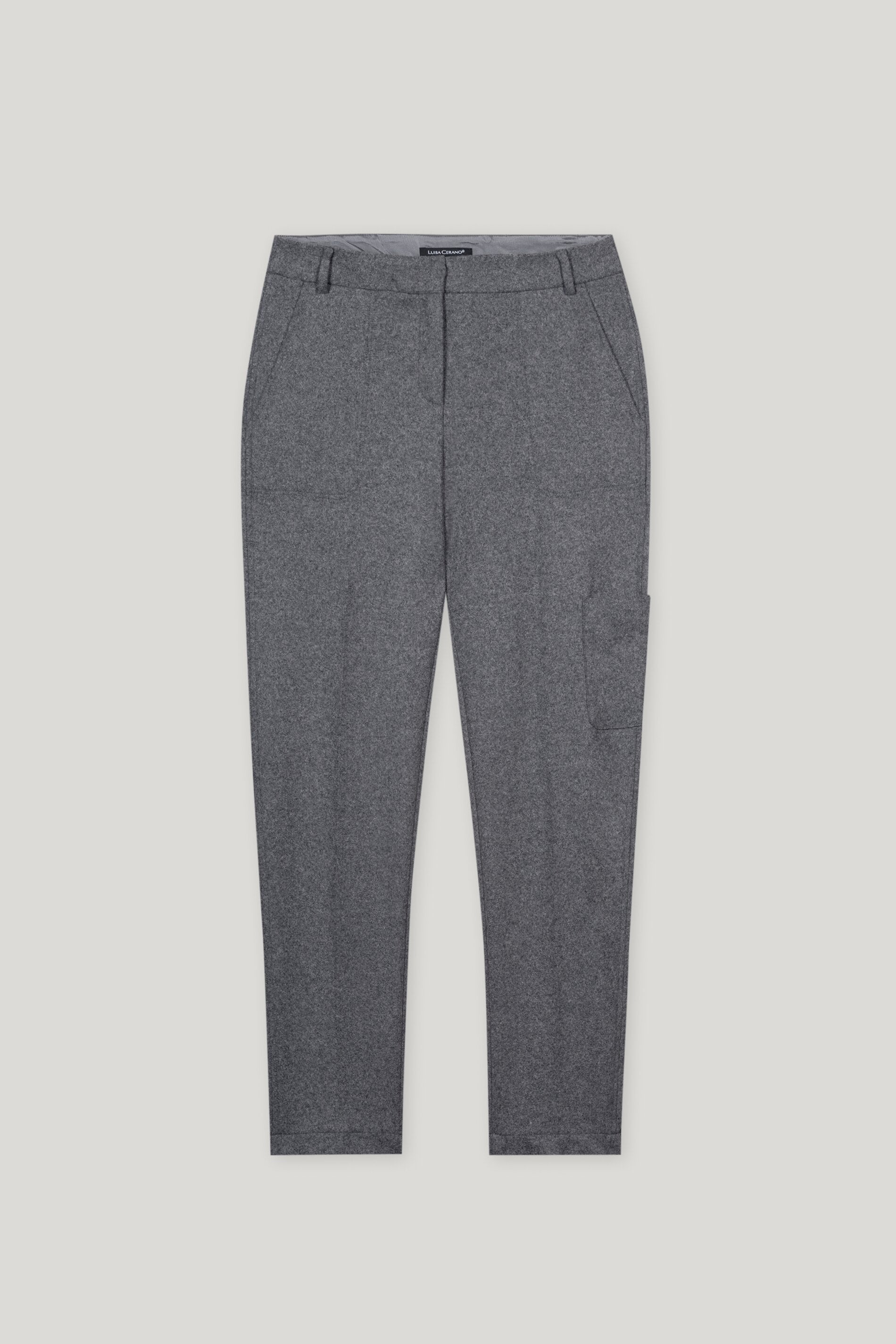 Tapered-Flanell-Joggpants - dark grey melange - Standard | Artikel Front