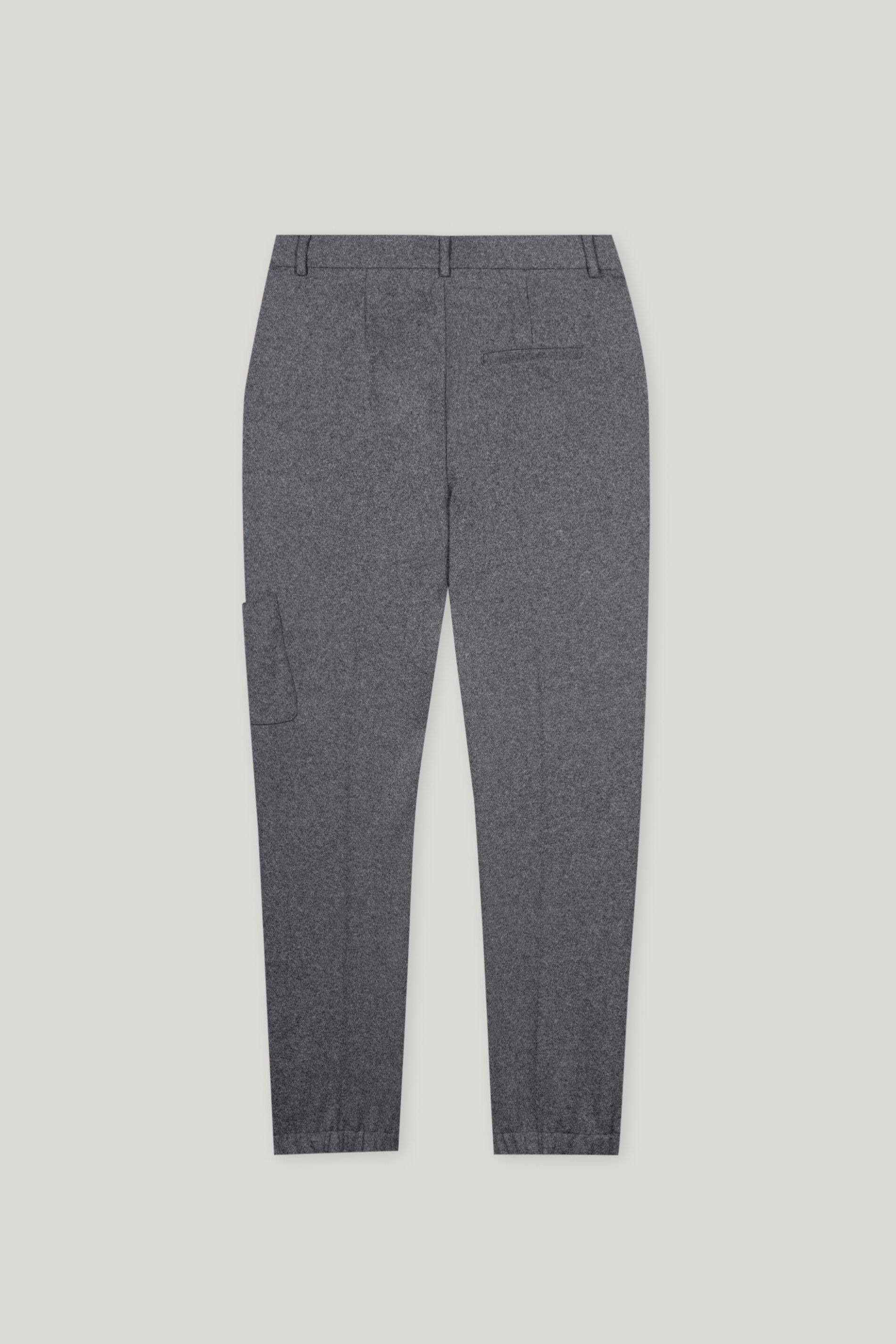Tapered-Flanell-Joggpants - dark grey melange - Standard | Artikel Rück