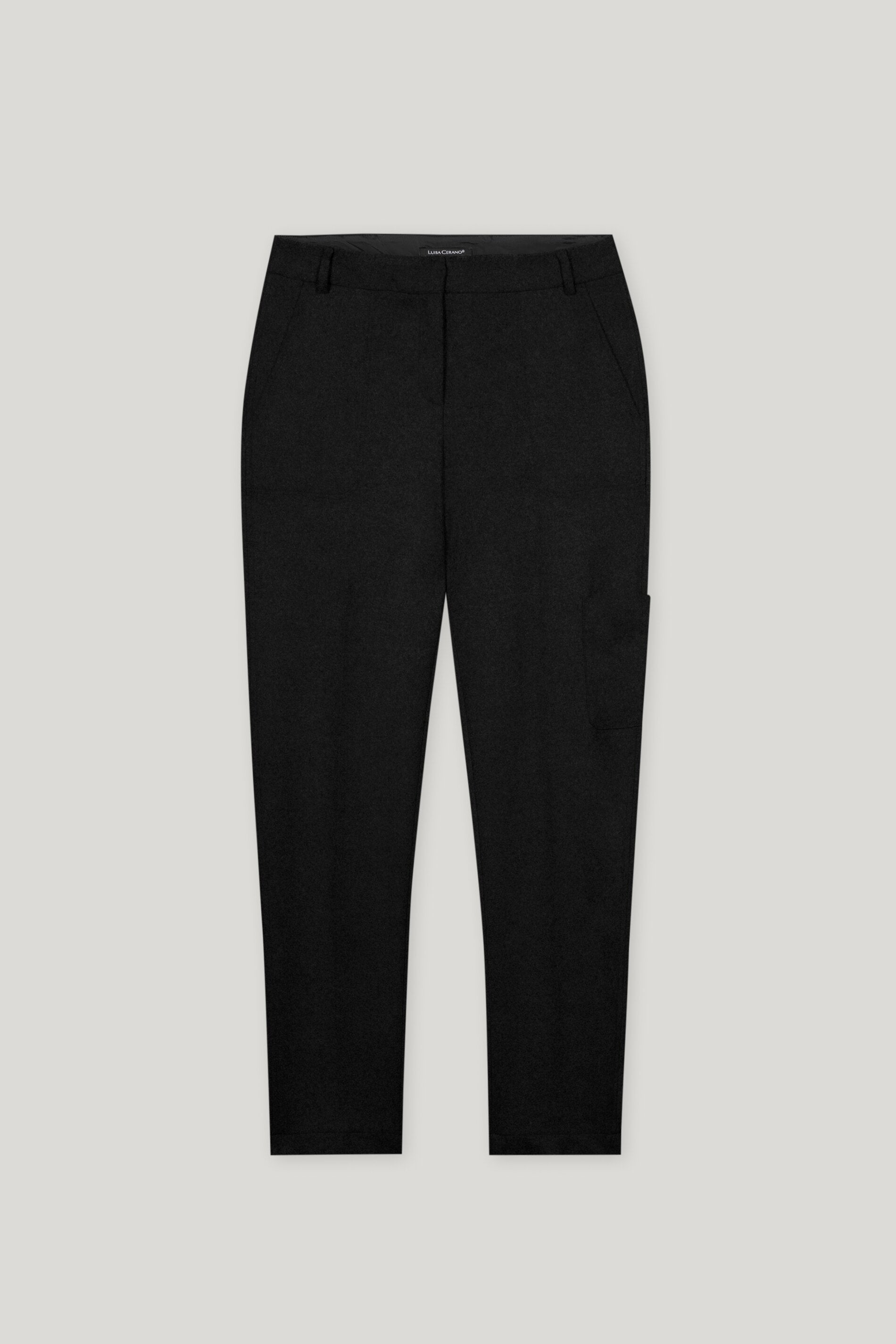 Tapered-Flanell-Joggpants - deep black - Standard | Artikel Front