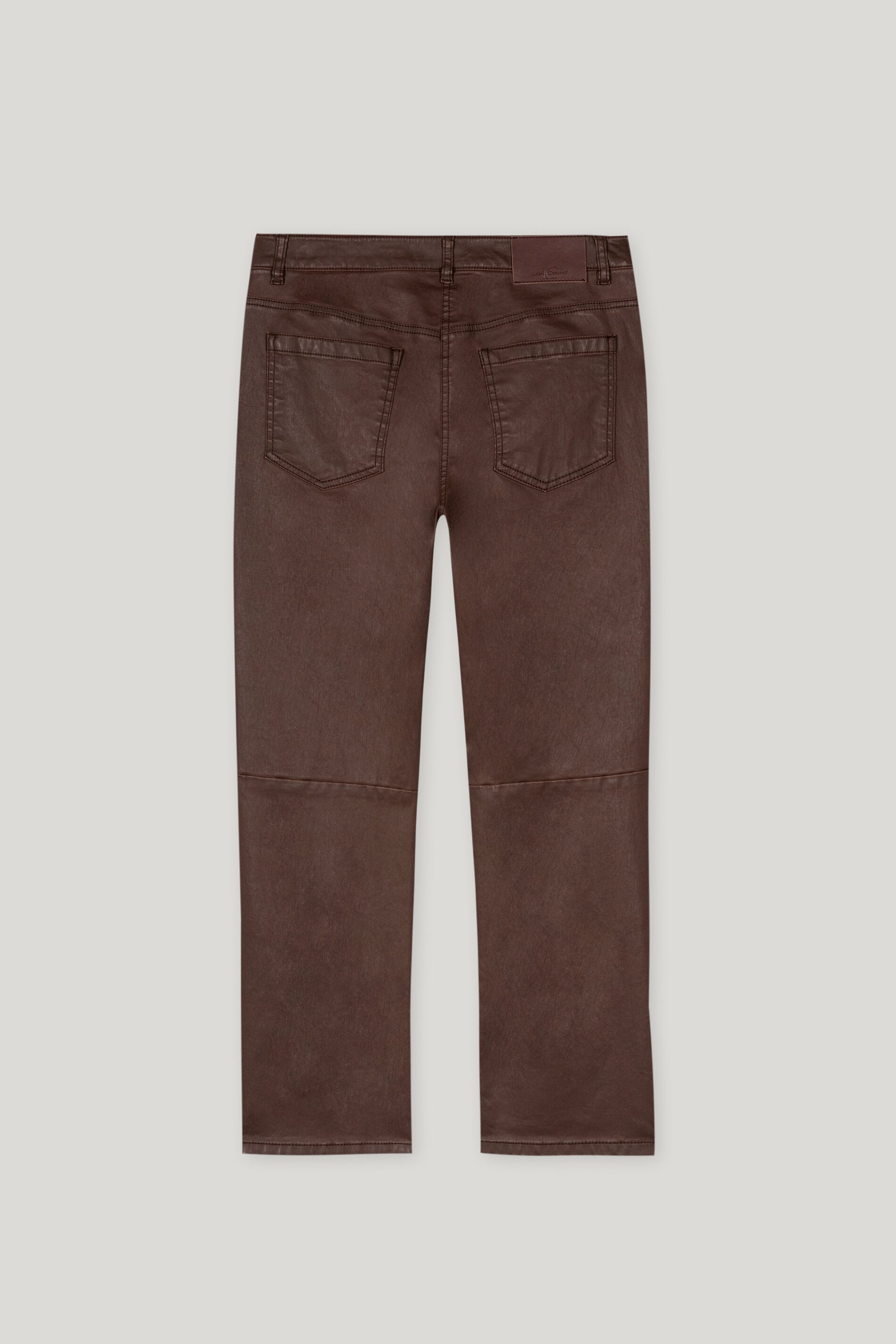Tapered-Pants in Leder-Optik - walnut - Standard | Artikel Rück