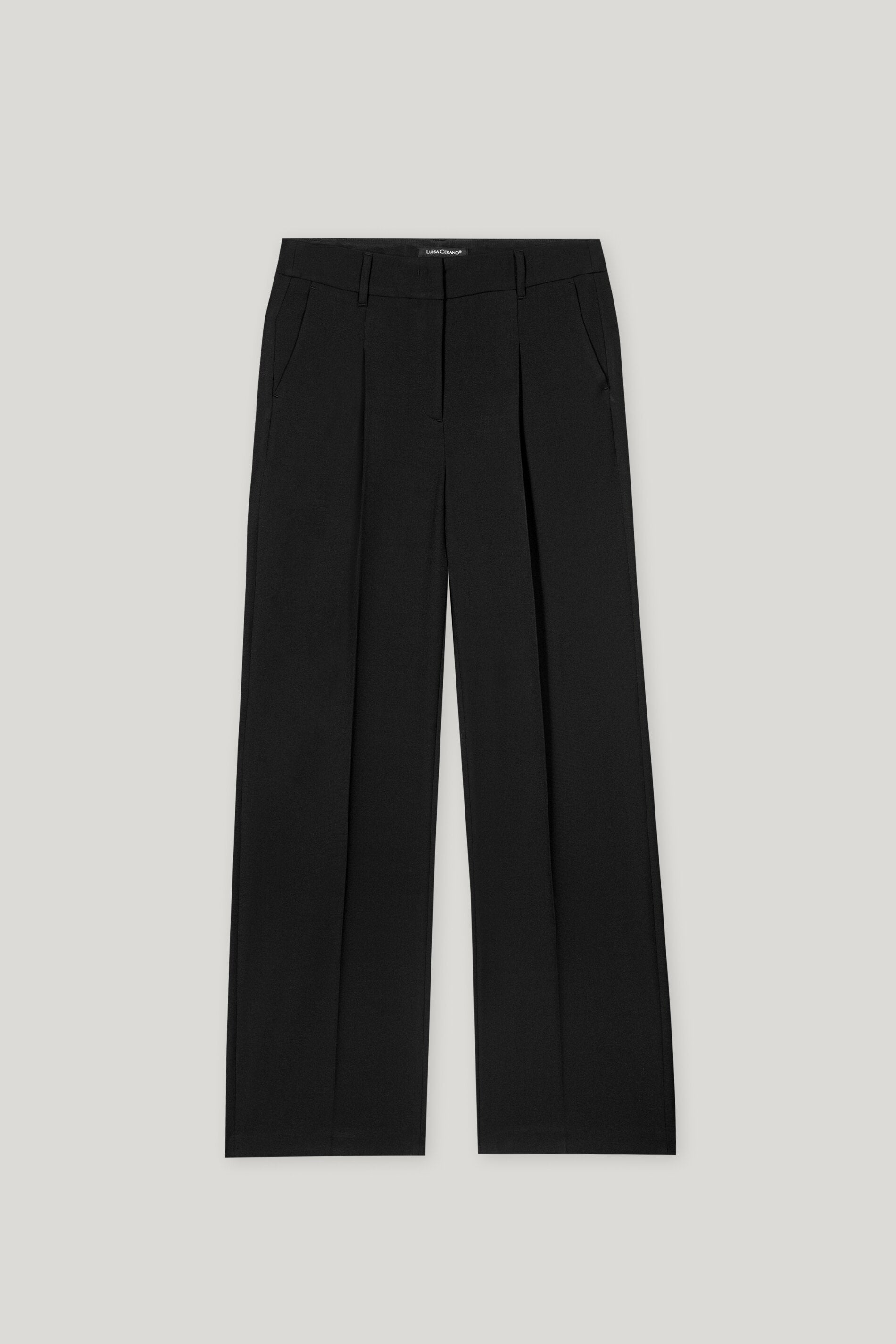 Wideleg-Pants mit Bundfalten - deep black - Standard | Artikel Front