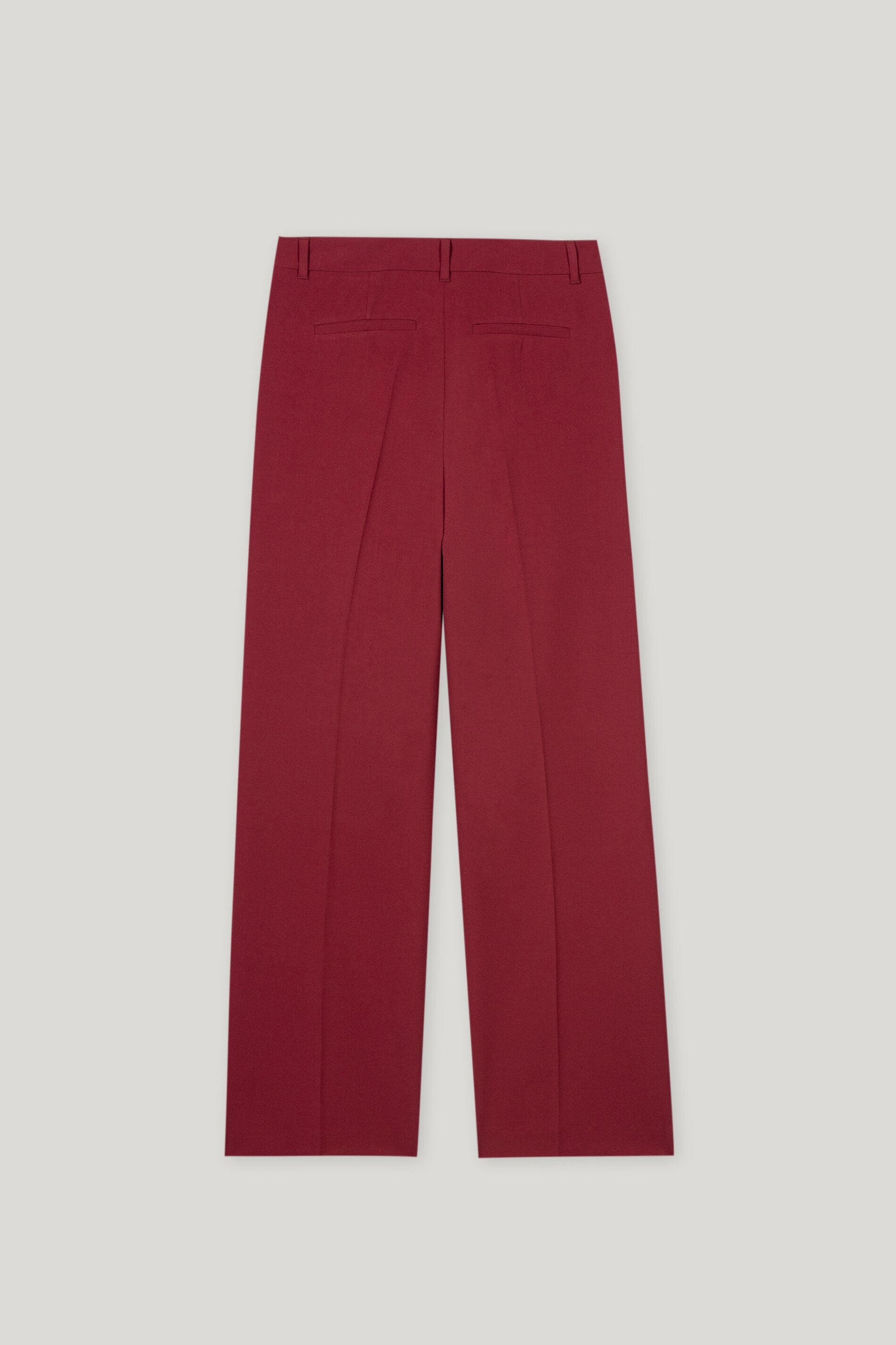 Wideleg-Pants mit Bundfalten - berry red - Standard | Artikel Rück
