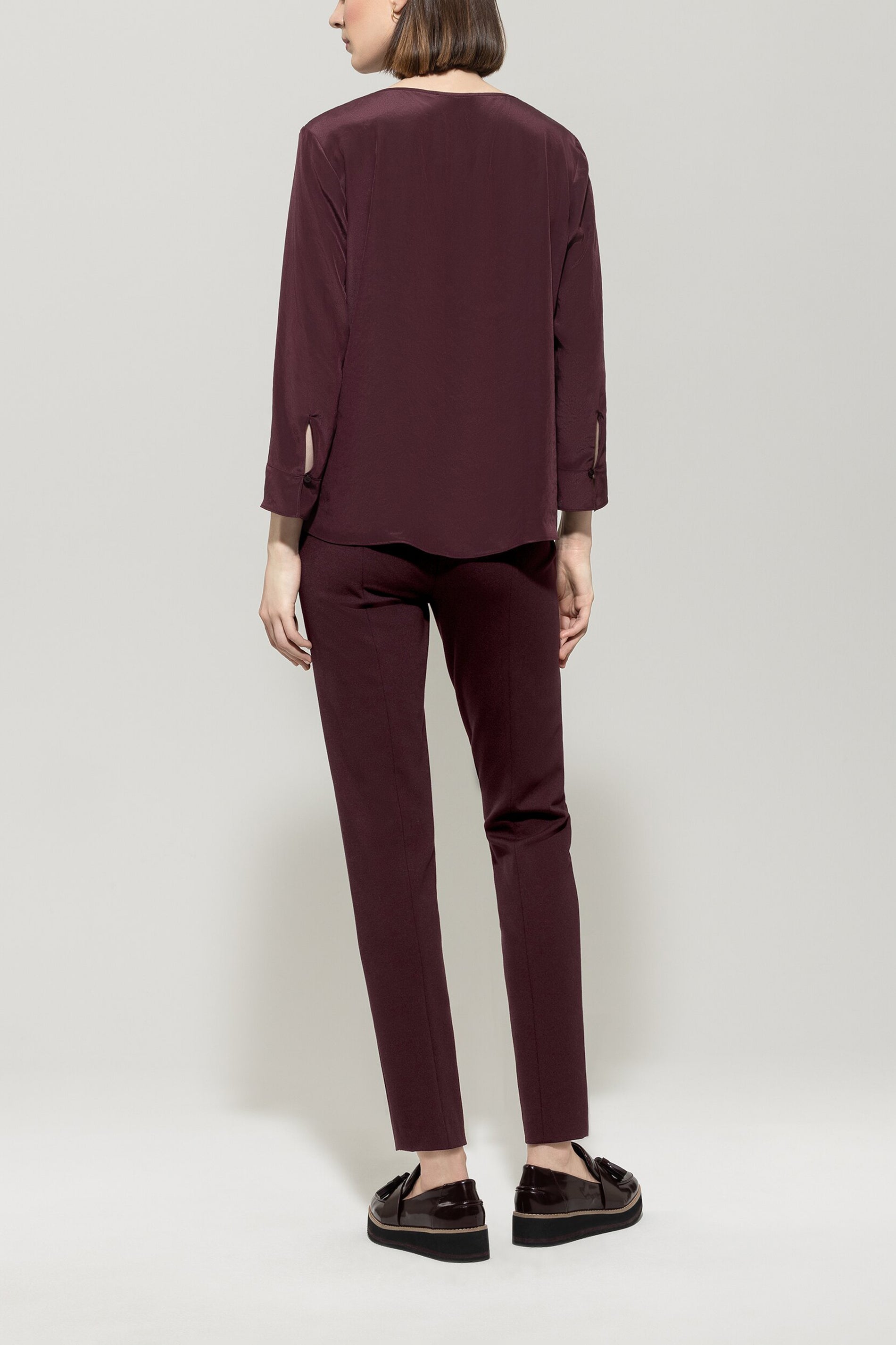 Joggpants aus Punto-Milano - burgundy - Standard | Model Rück