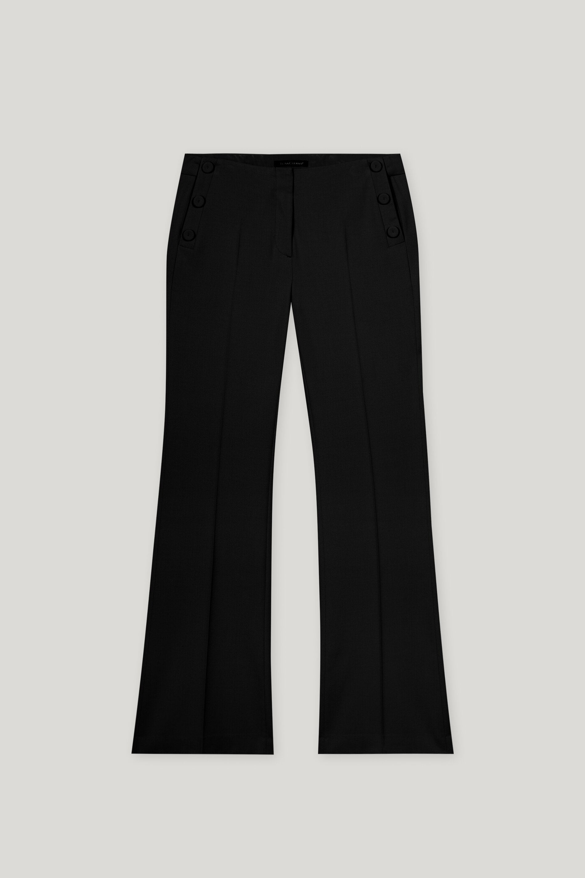 Bootcut-Sailor-Pants - deep black - mit Knöpfen | Artikel Front