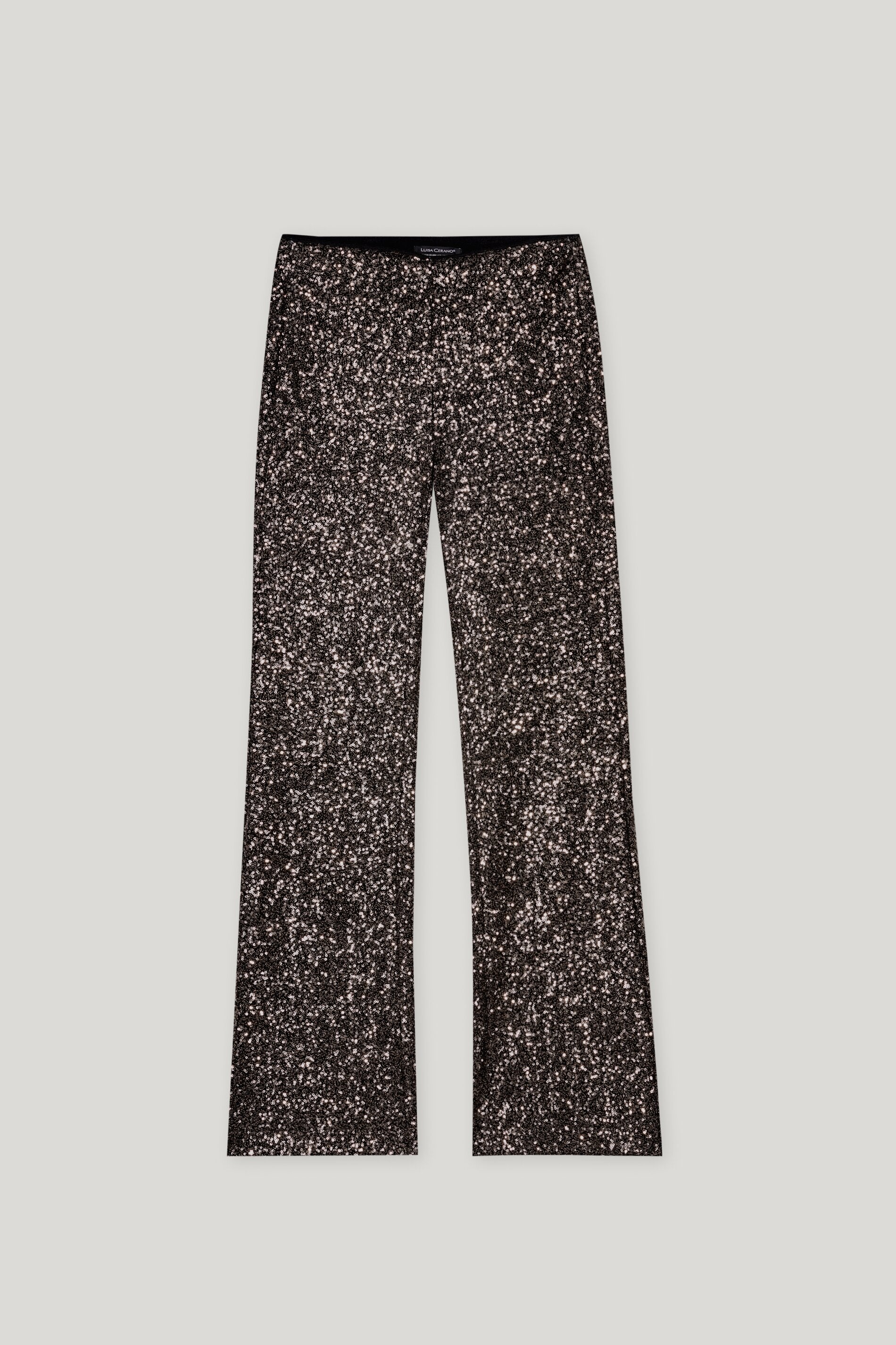Flared-Pants mit Pailletten - urban grey - Standard | Artikel Front
