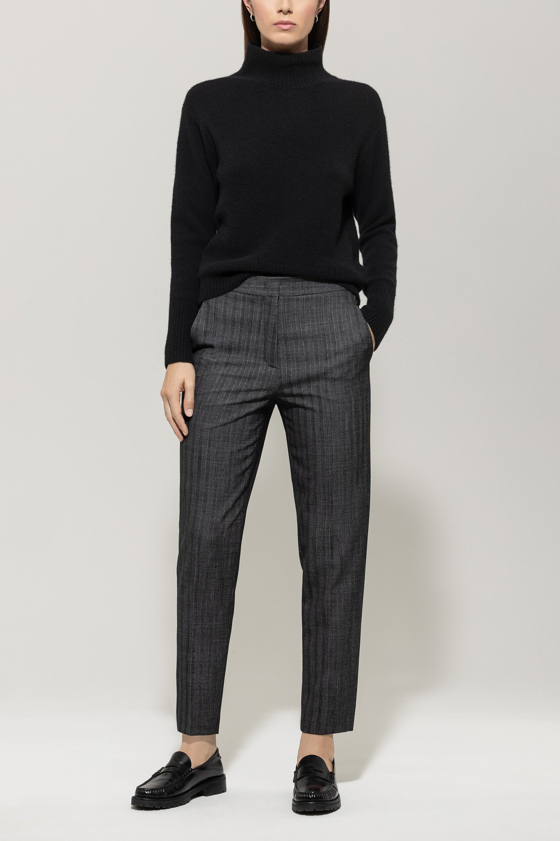 Pinstripe-Tapered-Pants - multi - Standard | Model Front