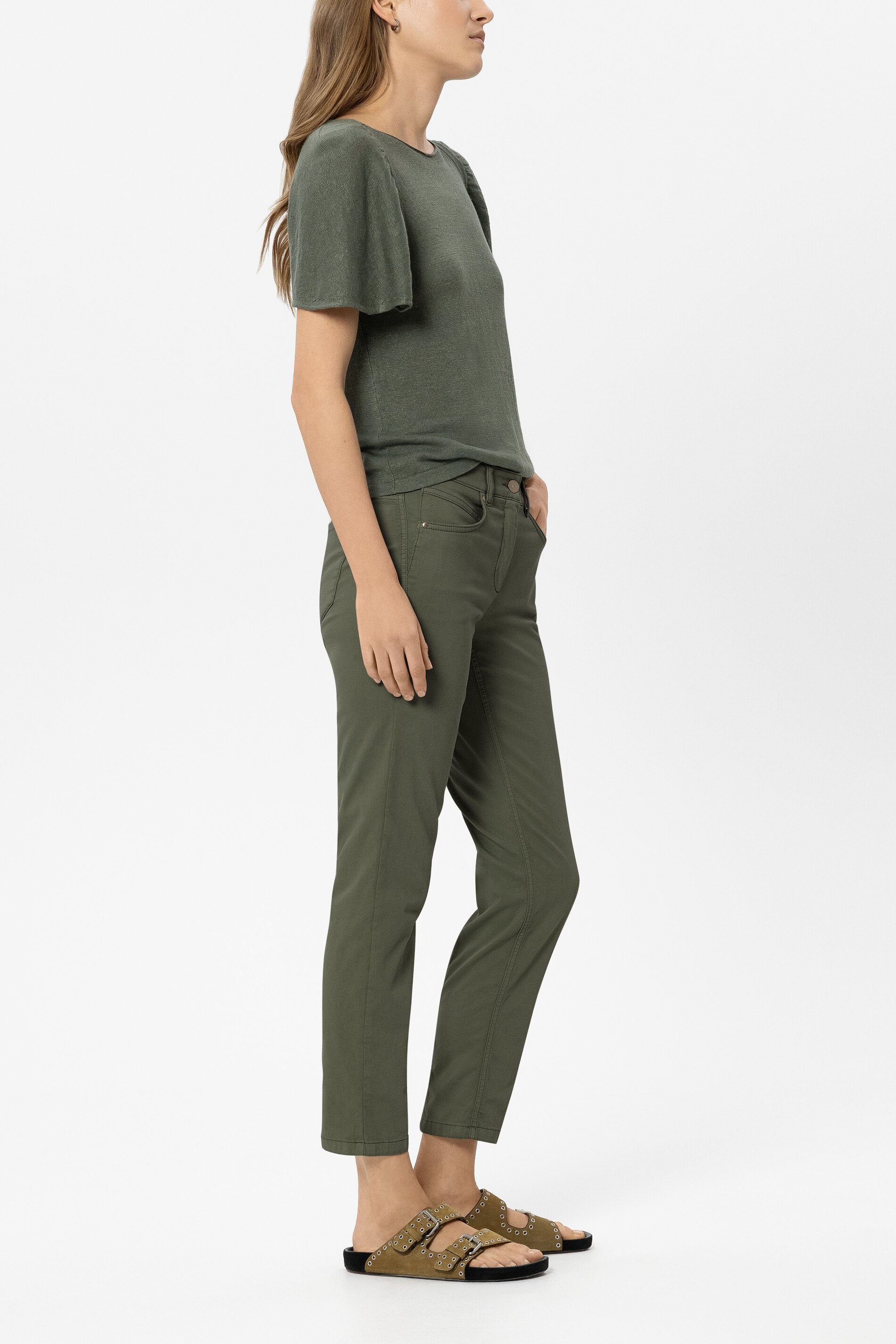 High-Stretch-Skinny-Denim - khaki - Standard | Model Seite