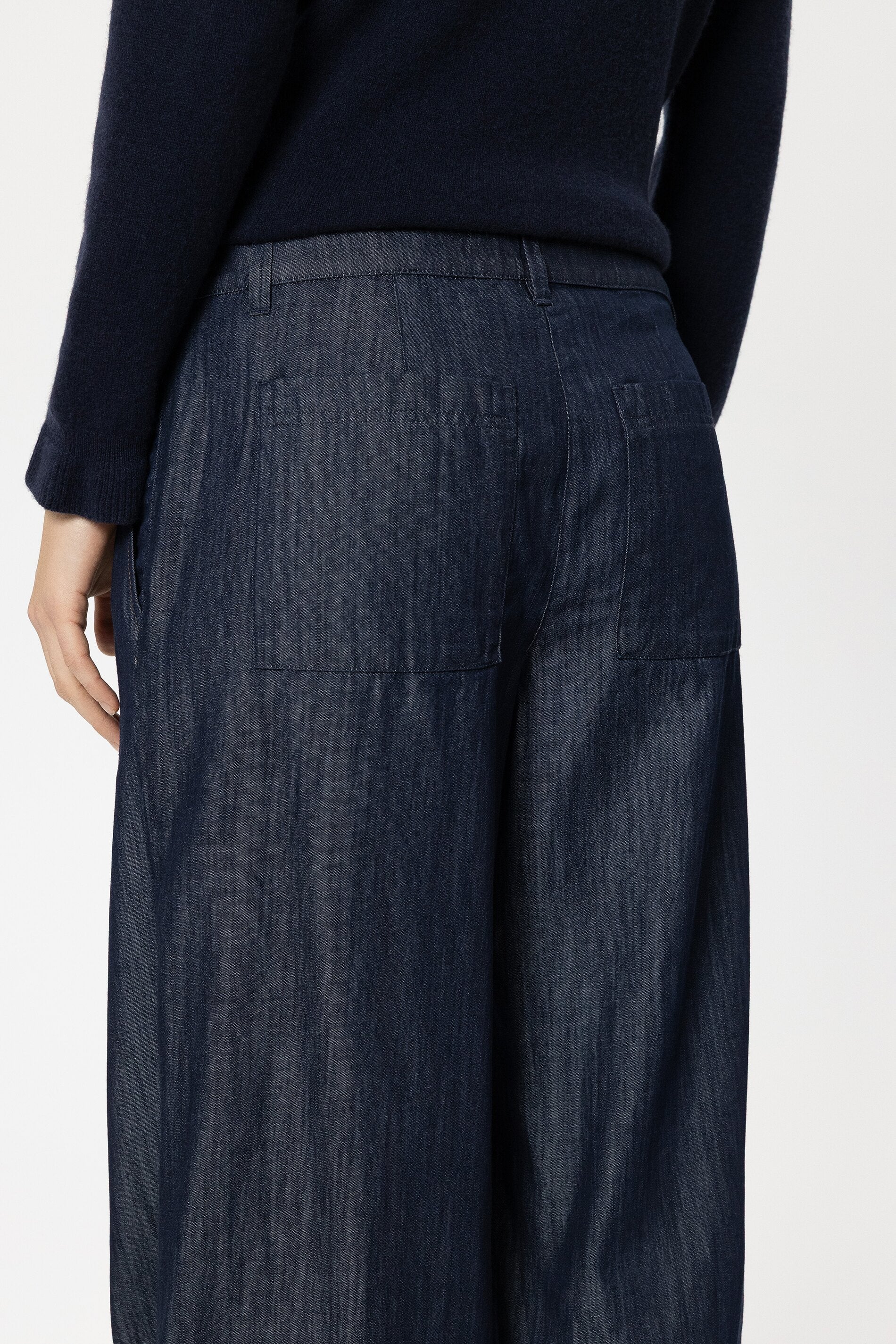 Wideleg-Denim mit Bundfalte - denim blue - Standard | Model Detail