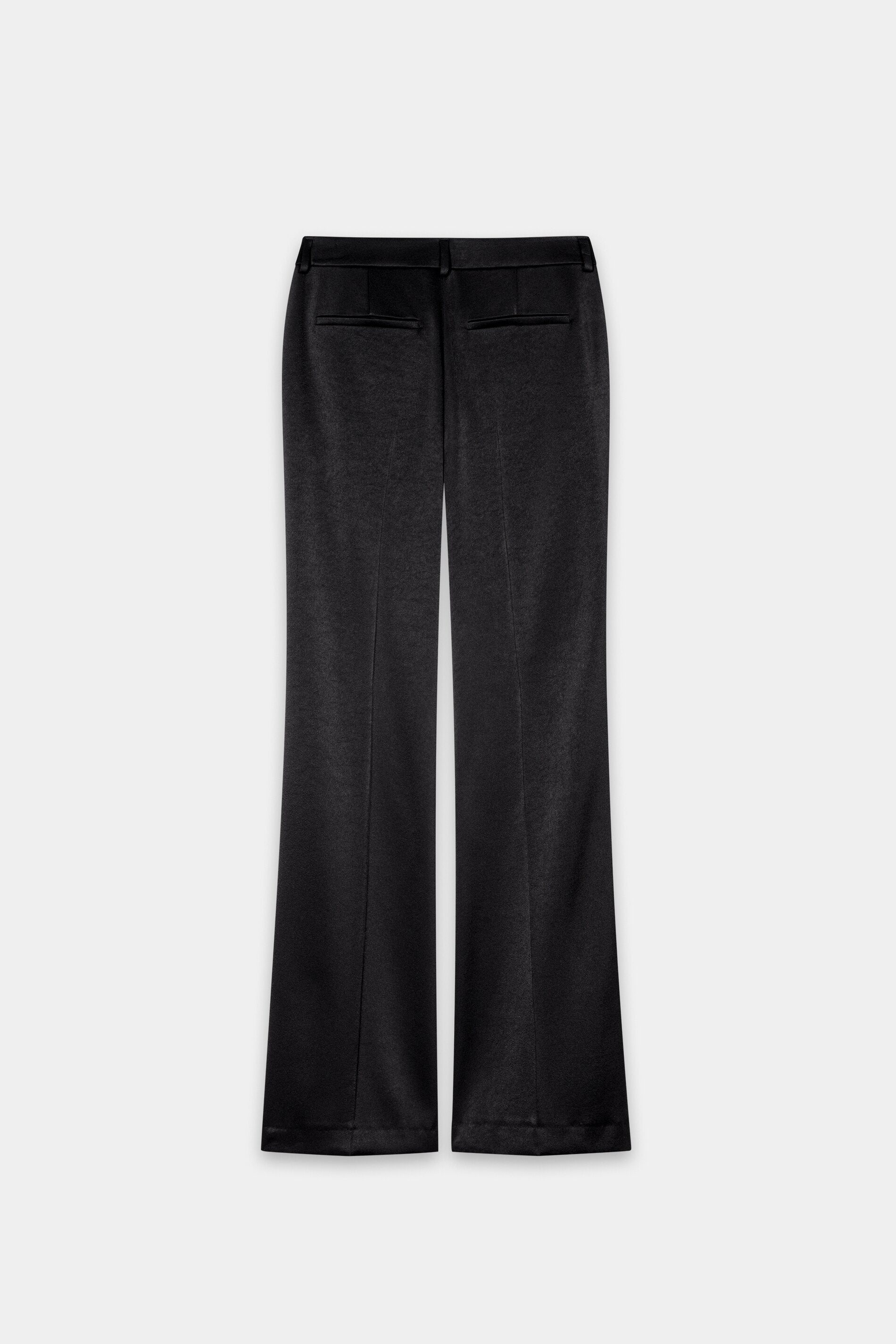 Flared-Pants in Satin-Optik - black - Standard | Artikel Rück
