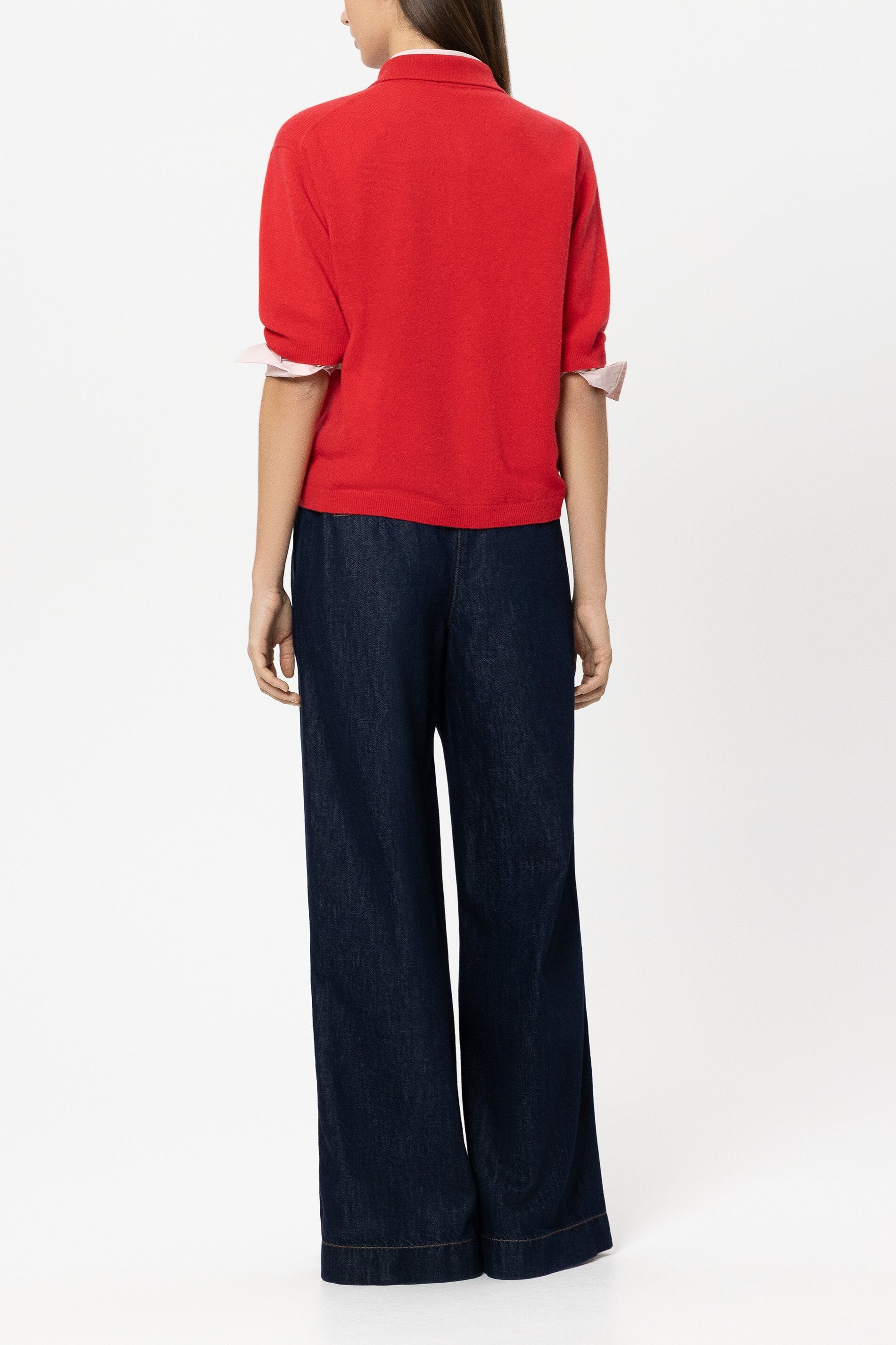 Wideleg-Chino-Denim - denim blue - Standard | Model Rück