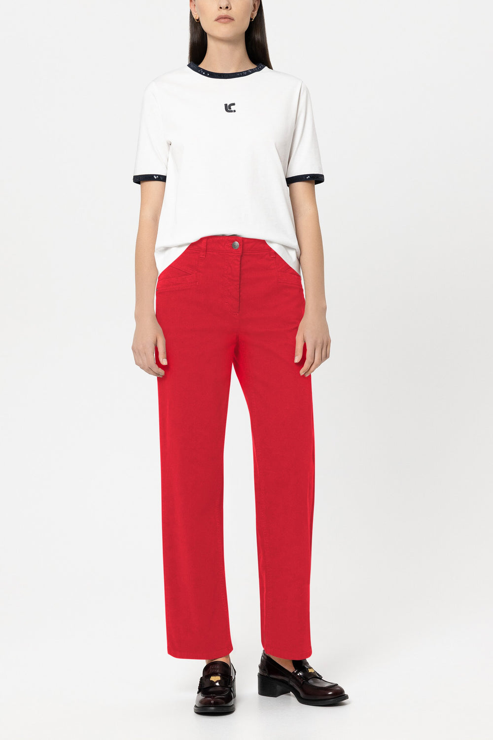 Denim droit authentique - rouge cerise - standard