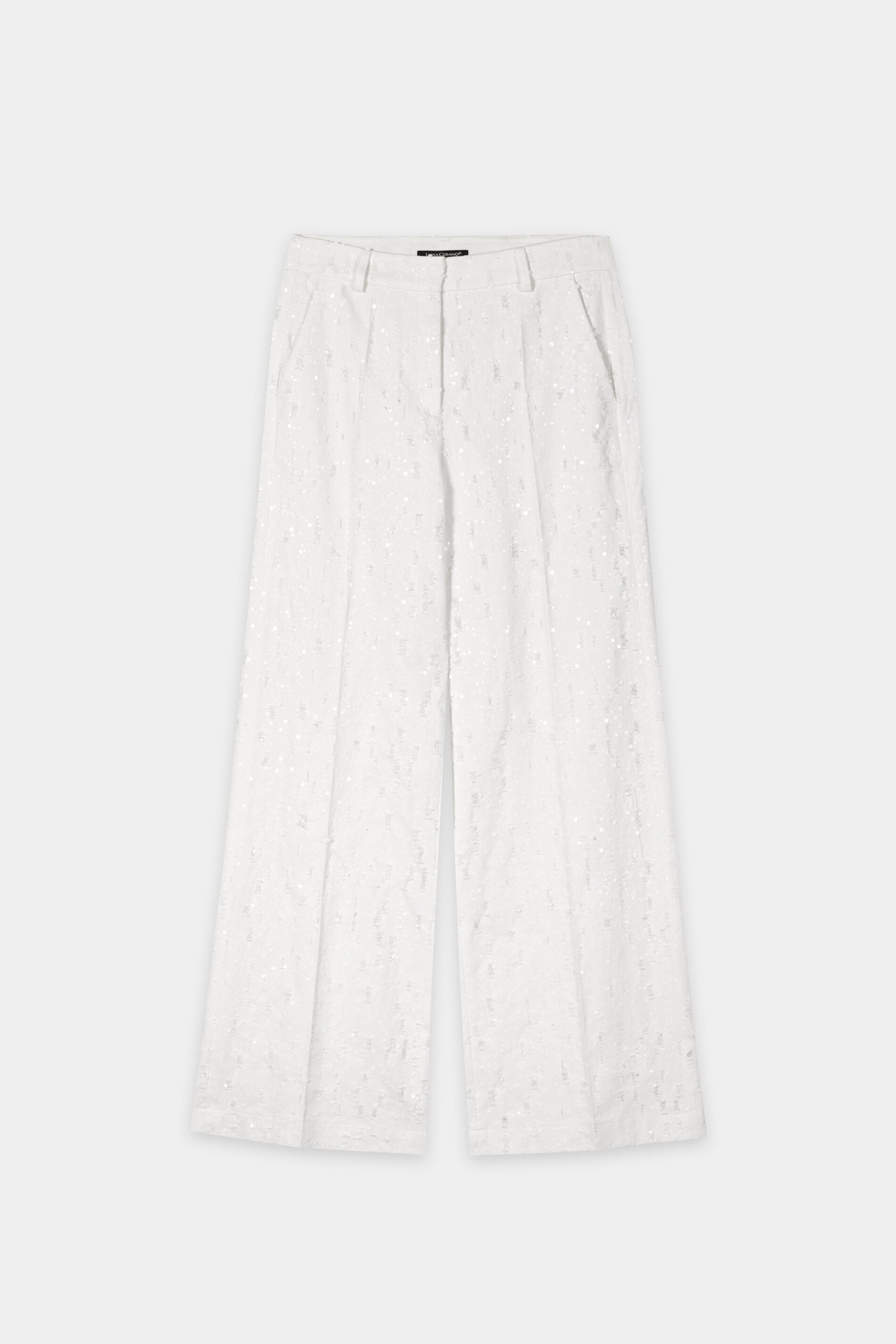 Pailletten-Wideleg-Pants - white - Standard | Artikel Front
