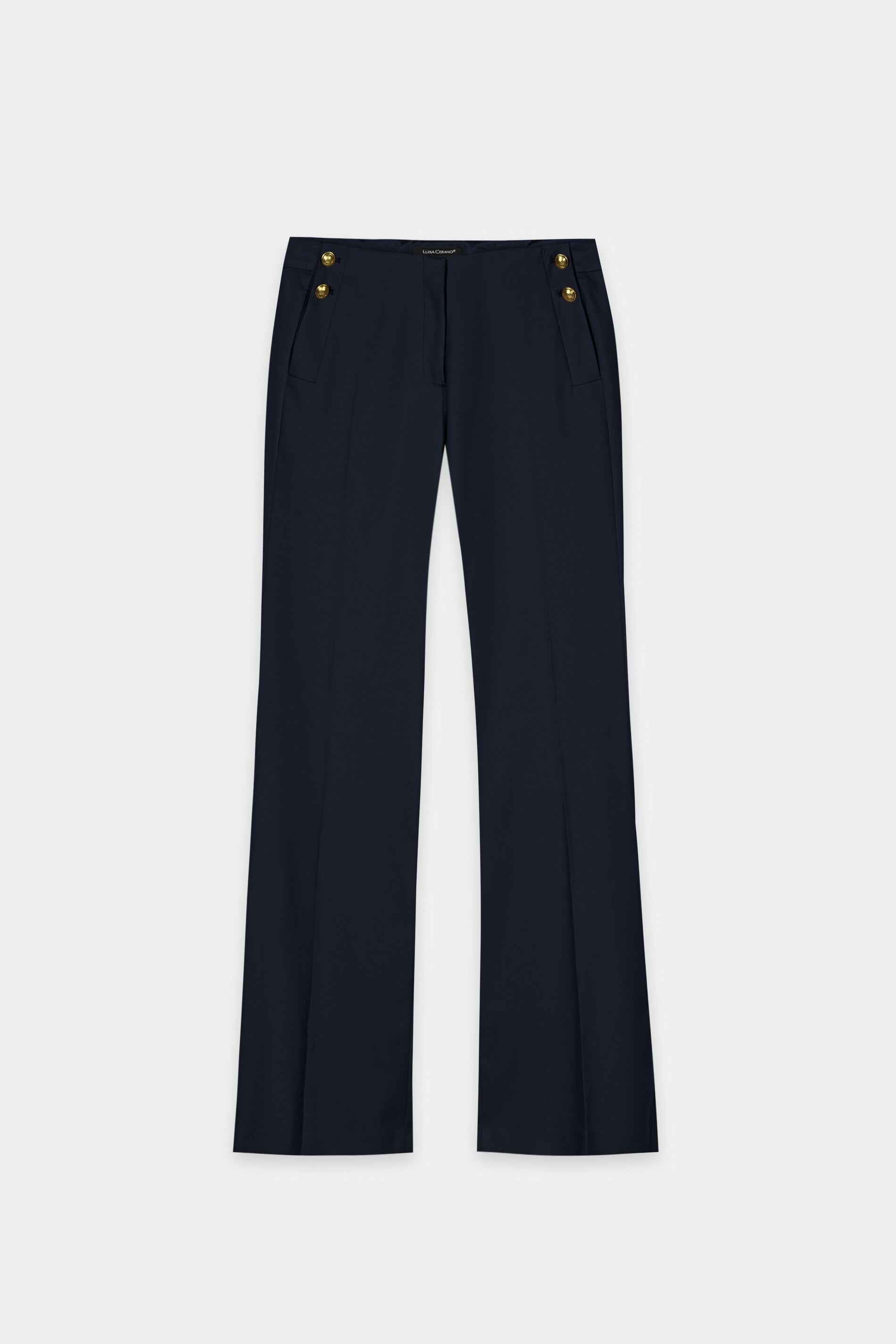Gabardine-Flared-Pants - navy blue - Standard | Artikel Front
