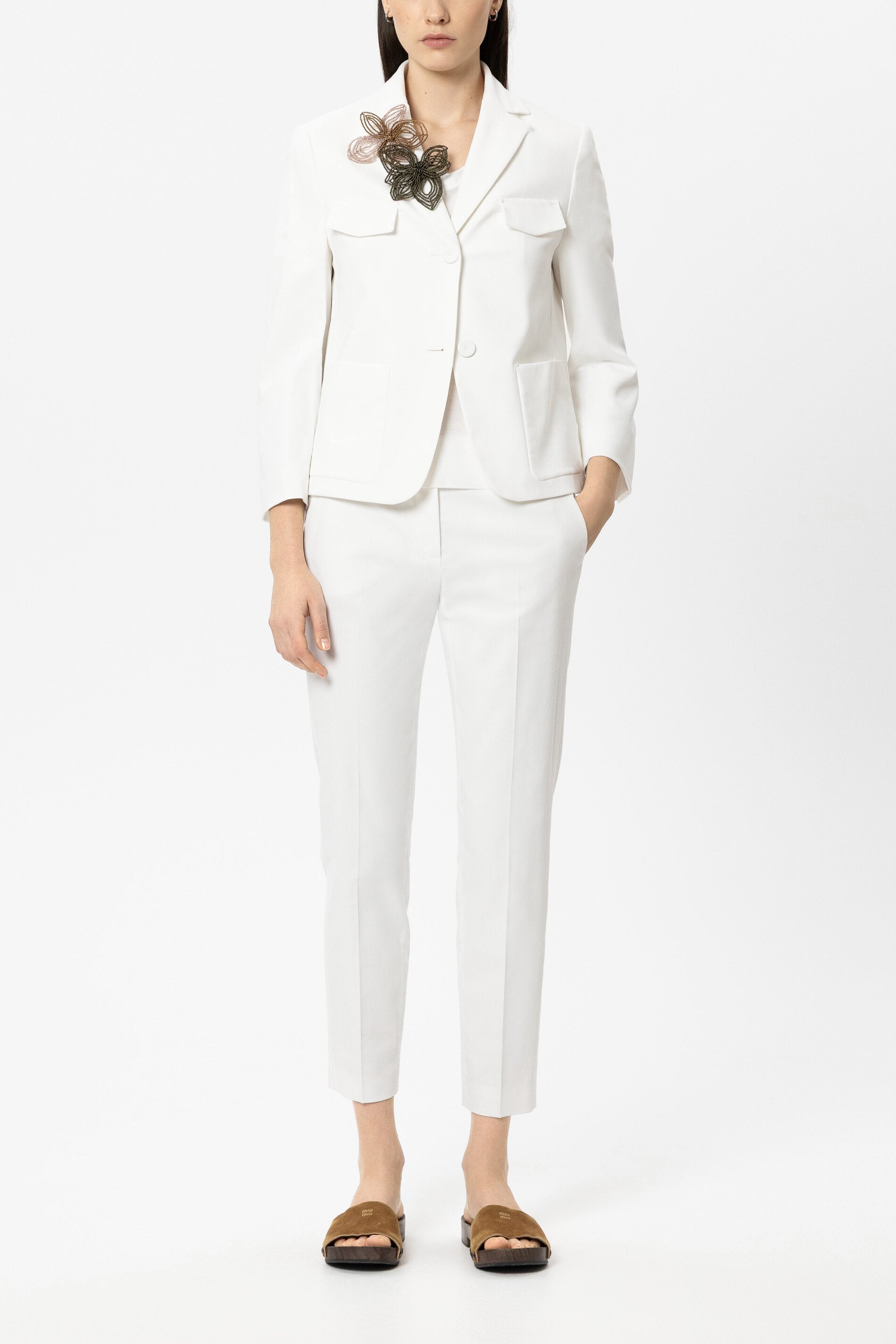 Slim-Tailored-Pants - white - Standard | Model Front