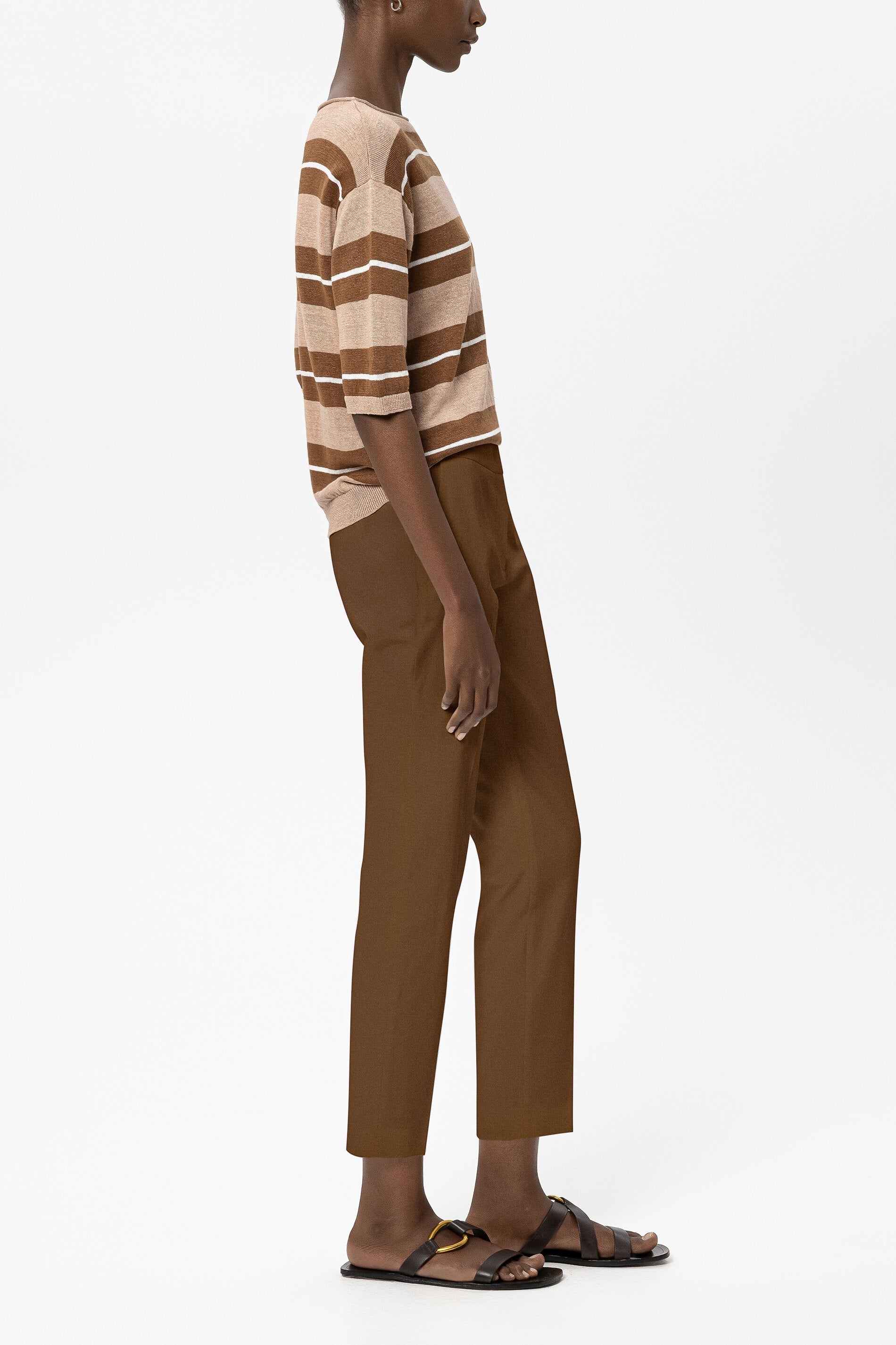 Slim-Tailored-Pants - dark terracotta - Standard | Model Seite