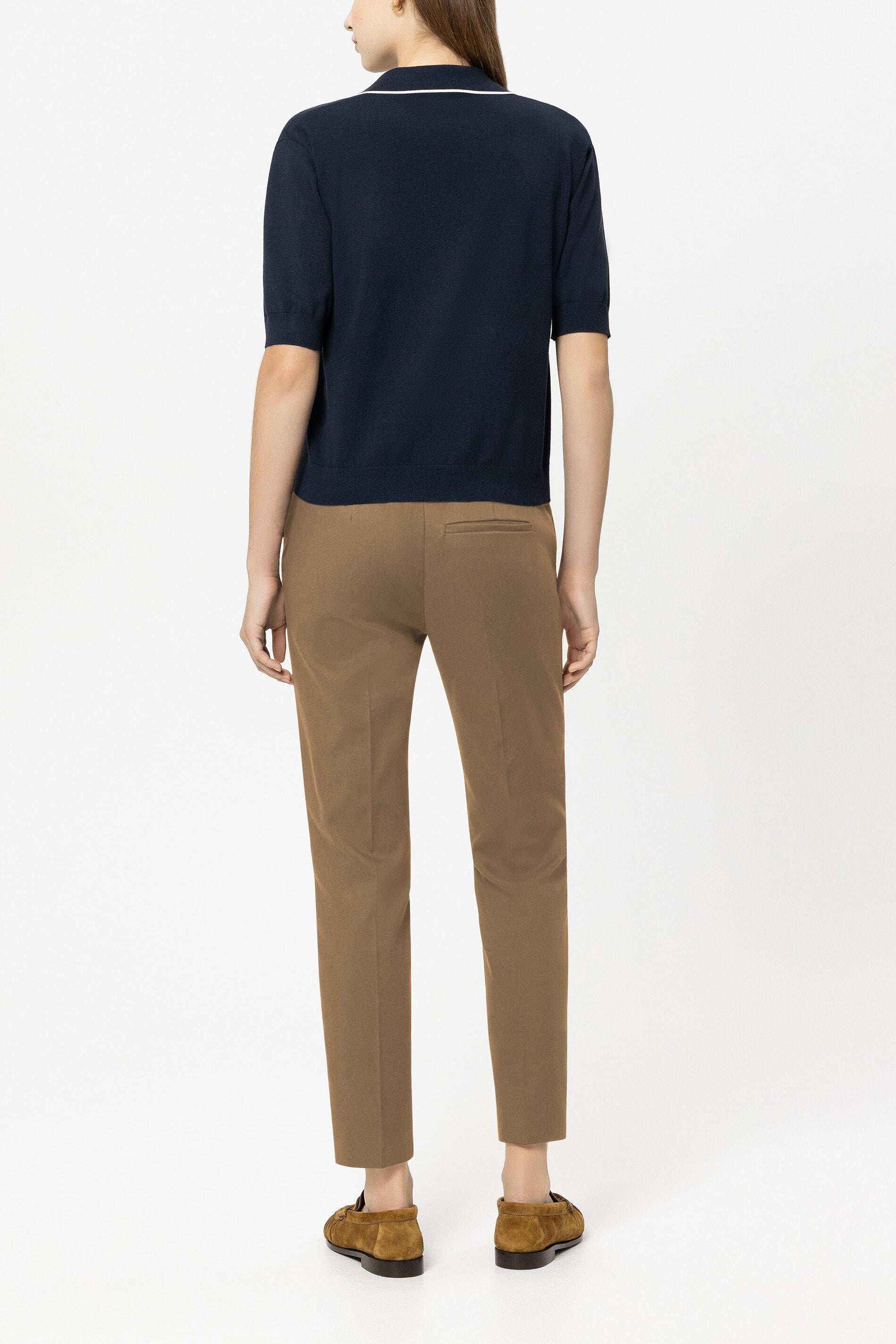 Gabardine-Slimtailored-Pants - tabacco - Standard | Model Rück