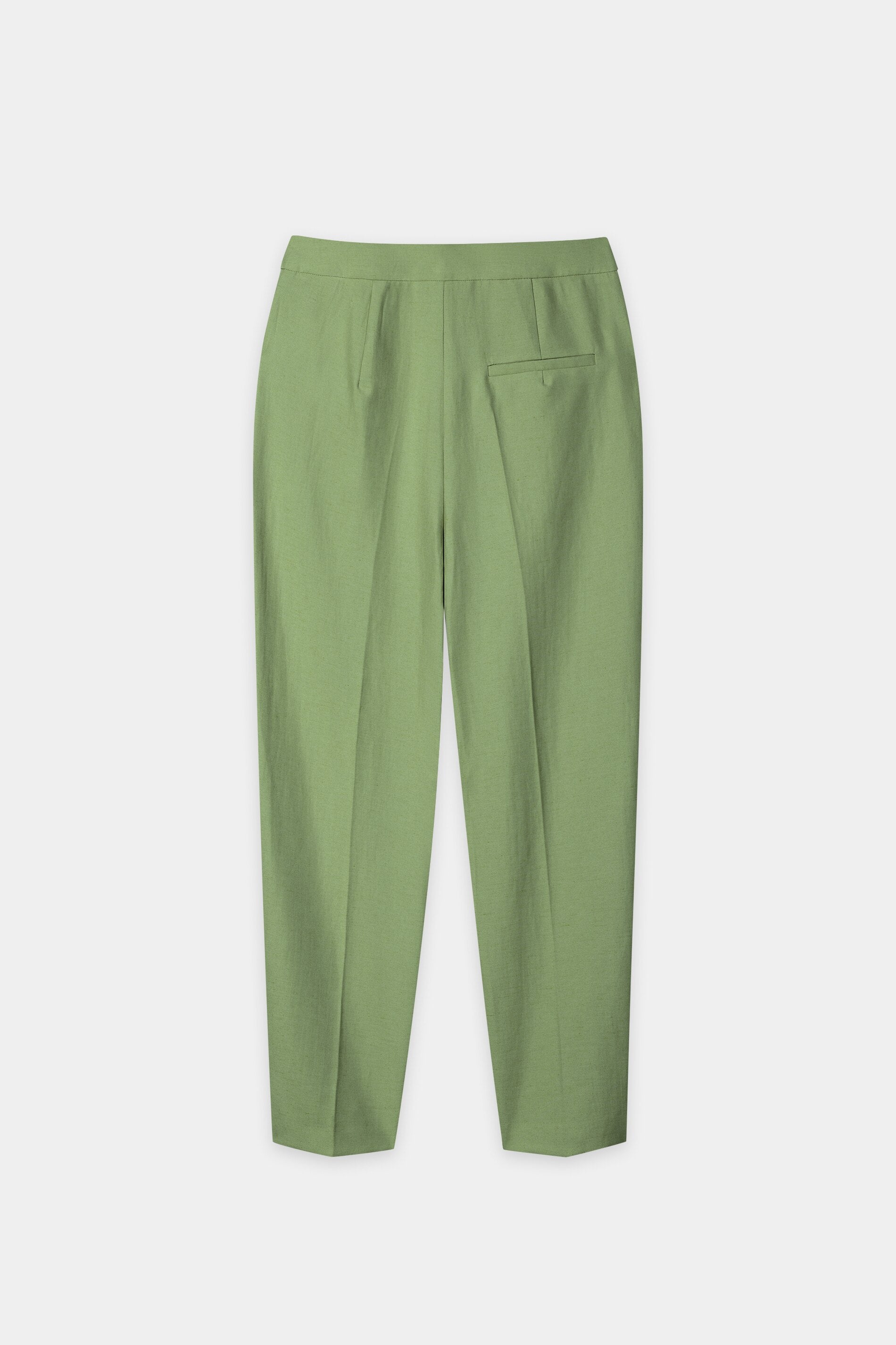 Tapered-Pants aus Leinen-Mix - moss green - Standard | Artikel Rück