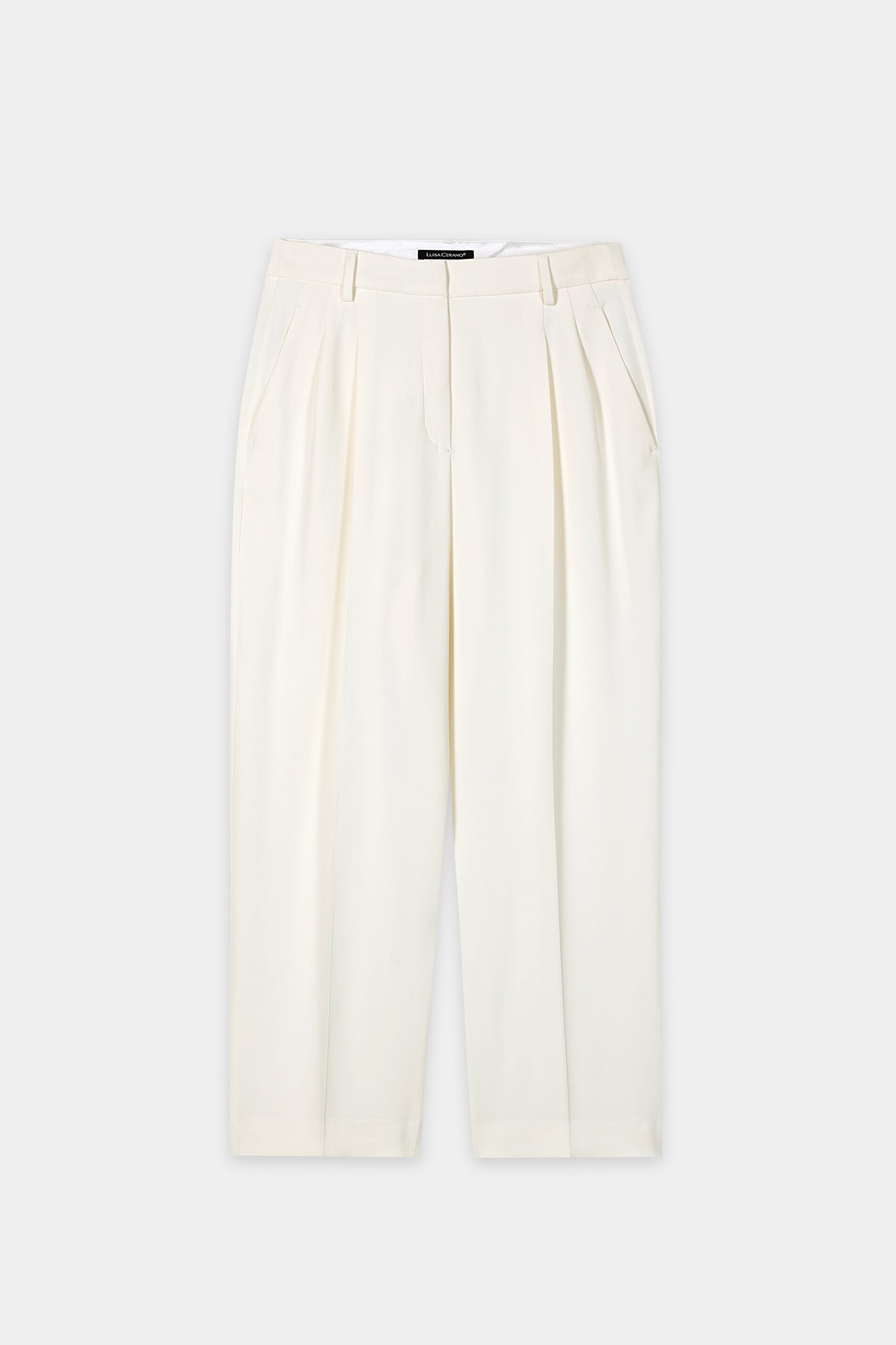 Tapered-Pants mit Bundfalten - off white - Standard | Artikel Front