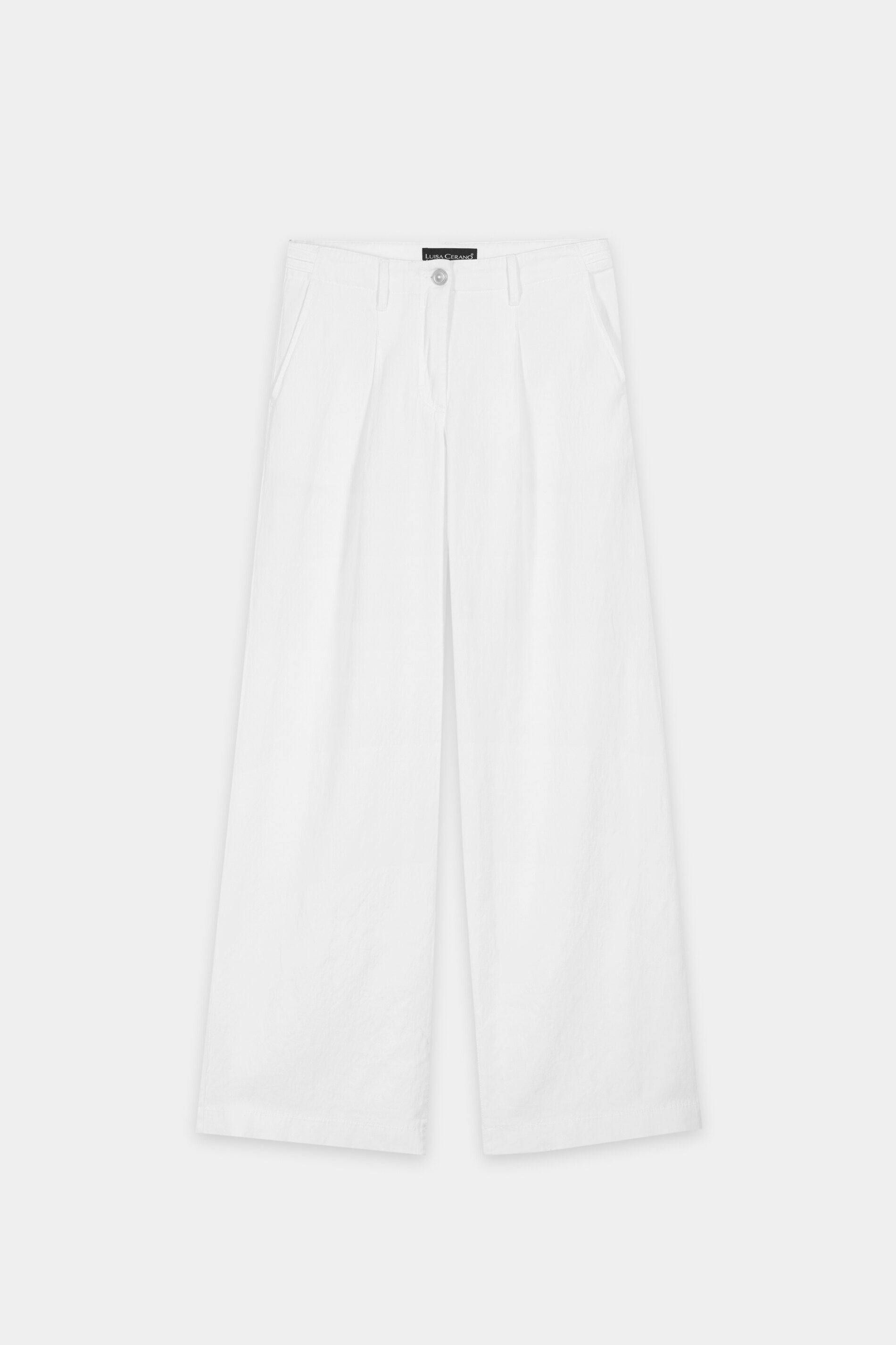 Wideleg-Chino aus Leinen-Mix - white - Standard | Artikel Front